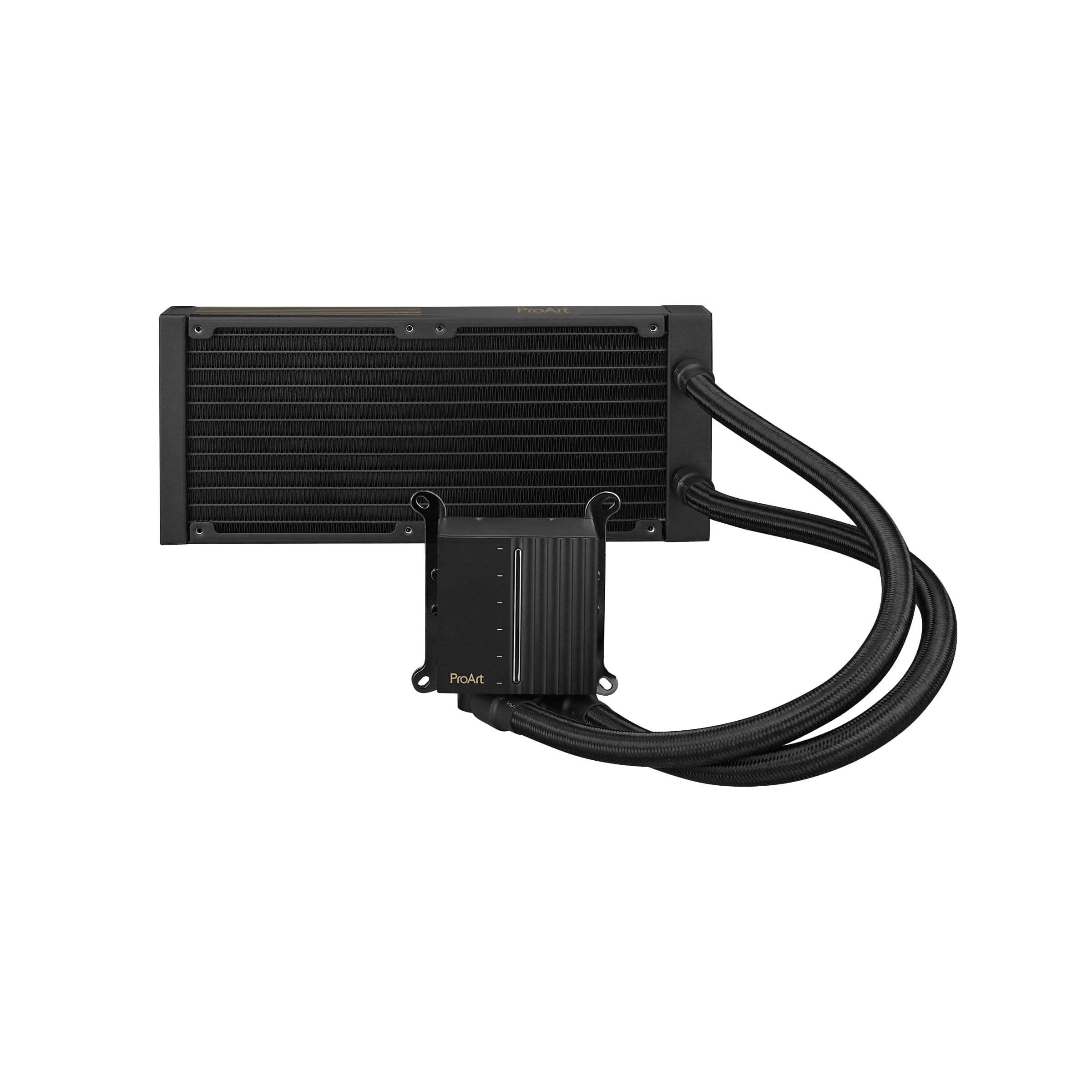 ASUS ProArt LC 240 All-in-One Flüssig-CPU-Wasserkühlung (beleuchtete Systemstatusanzeige, 2x 120-mm Alphacool Apex Stealth Metal Power-Lüfter, 3000 U/min, 39,5 dB(A), Schwarz) Bild 5