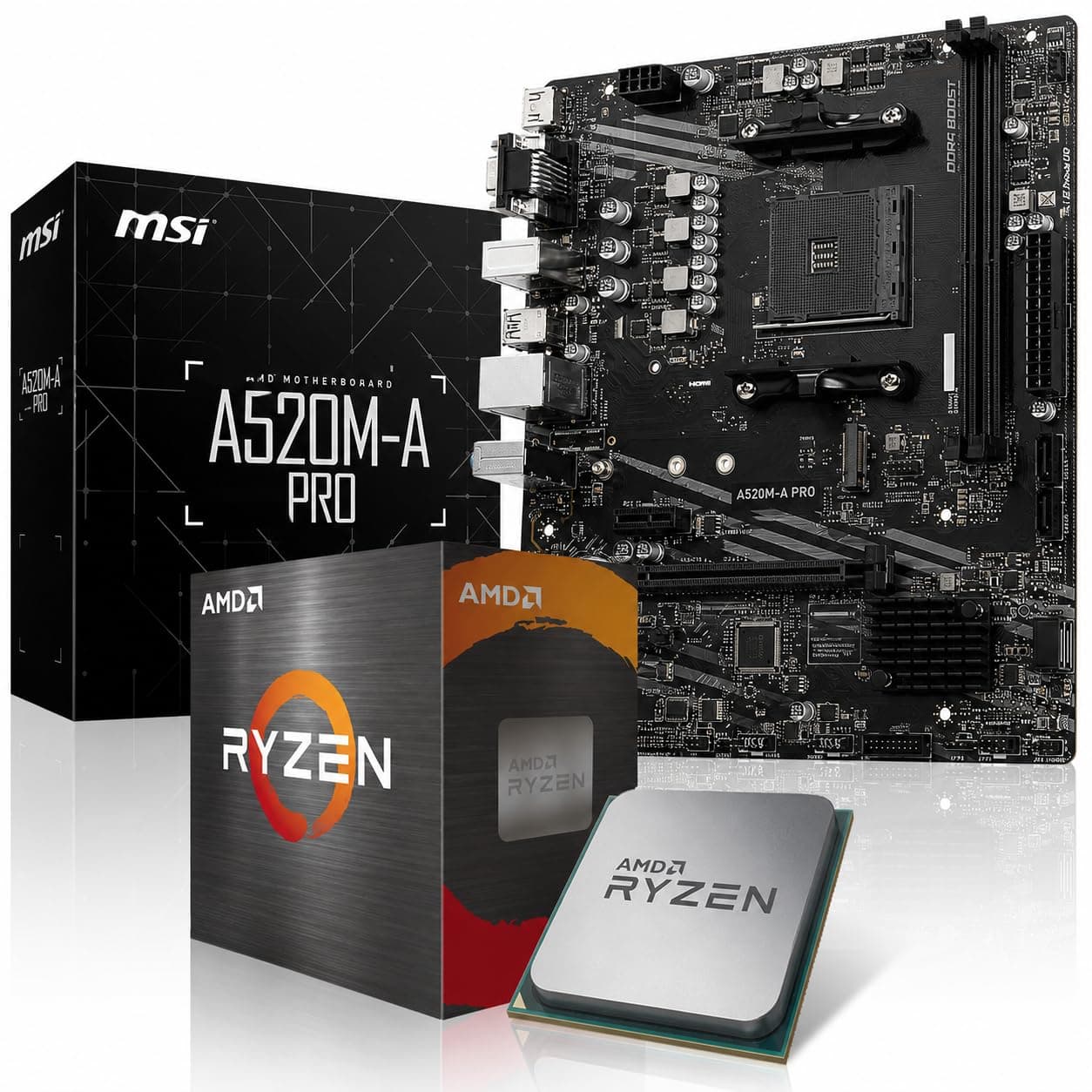 Aufrüst-Kit Bundle Ryzen 5 5500 Prozessor, A520M Pro Mainboard (zusammengebaut inkl. Bios Update + Funktionskontrolle) Bild 2