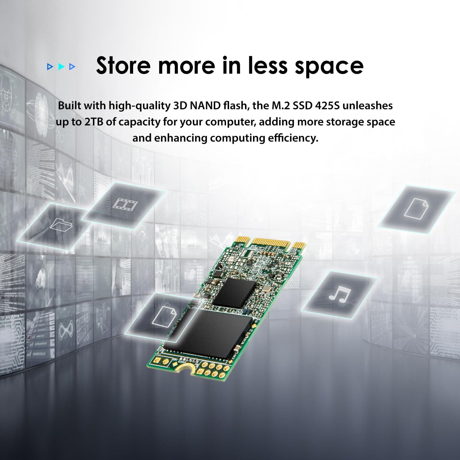 Transcend MTS425S 500GB M.2 2242 SATA III B+M Key, 3D NAND, DRAM-less, Bis zu 530/480 mb/s, Interne SSD für Gaming-Handhelds, Ultrabooks und NUC 500 GB Bild 3