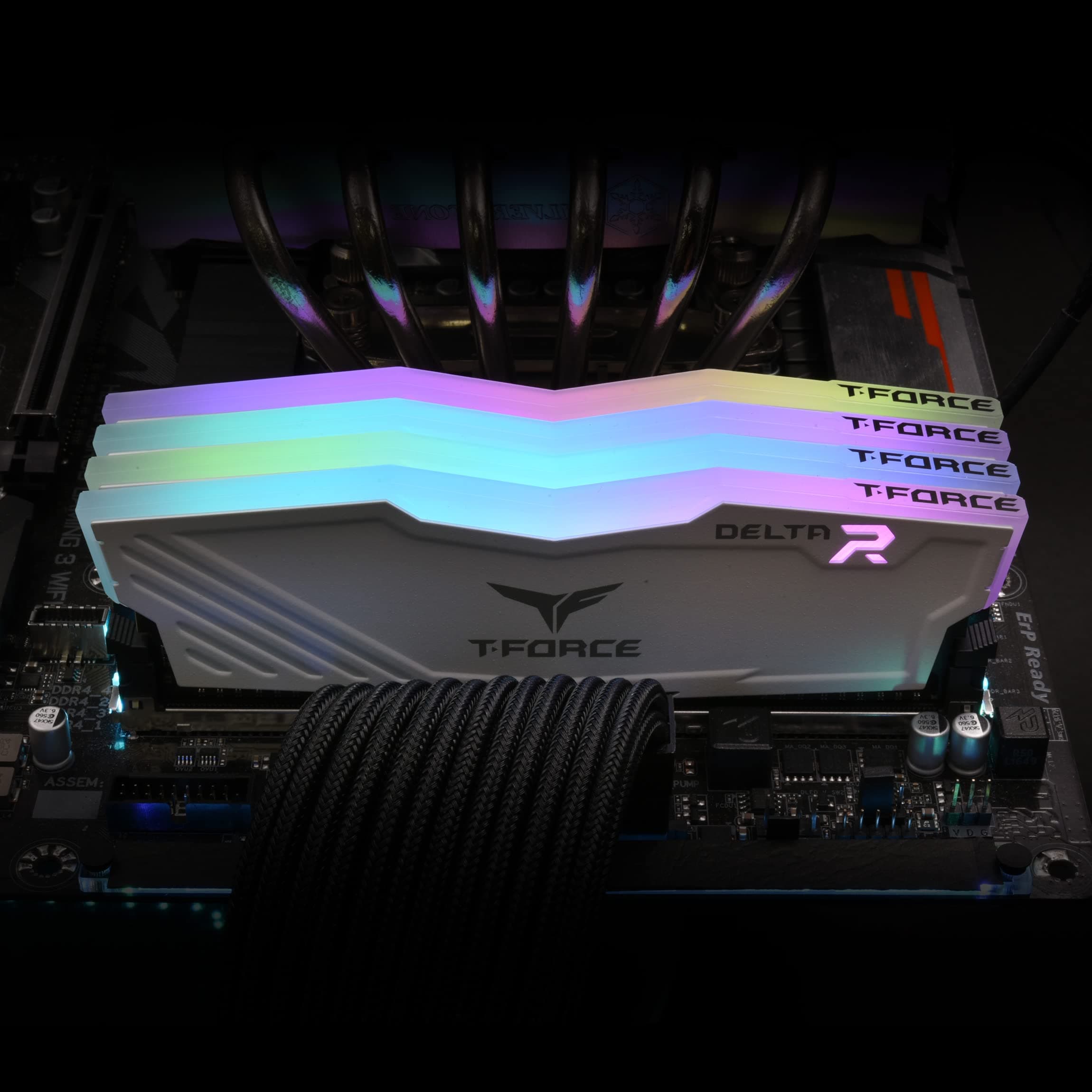 TEAMGROUP Team T-Force Delta RGB DDR4 Gaming Memory, 2 x 8 GB, 3600 MHz, 288 Pin DIMM, White 16GB (8GBx2) - 3600MHz C18 weiß Bild 7