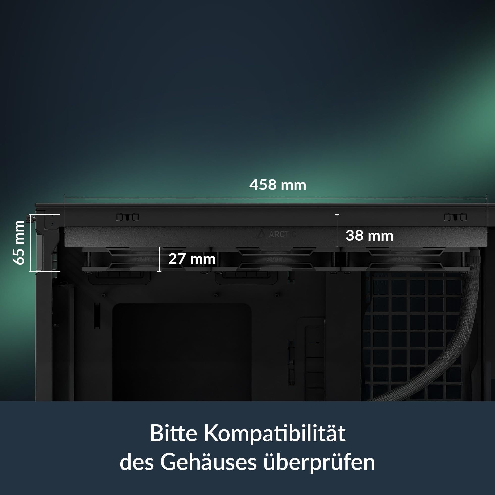ARCTIC Liquid Freezer III Pro 420 A-RGB - 420 mm AIO CPU Kühler, Wasserkühlung, 38 mm Radiator, PWM-Pumpe, VRM-Lüfter, AMD AM5/AM4, Intel LGA1851/1700 Contact Frame - Schwarz schwarz Liquid Freezer III Pro 420 A-RGB Bild 6