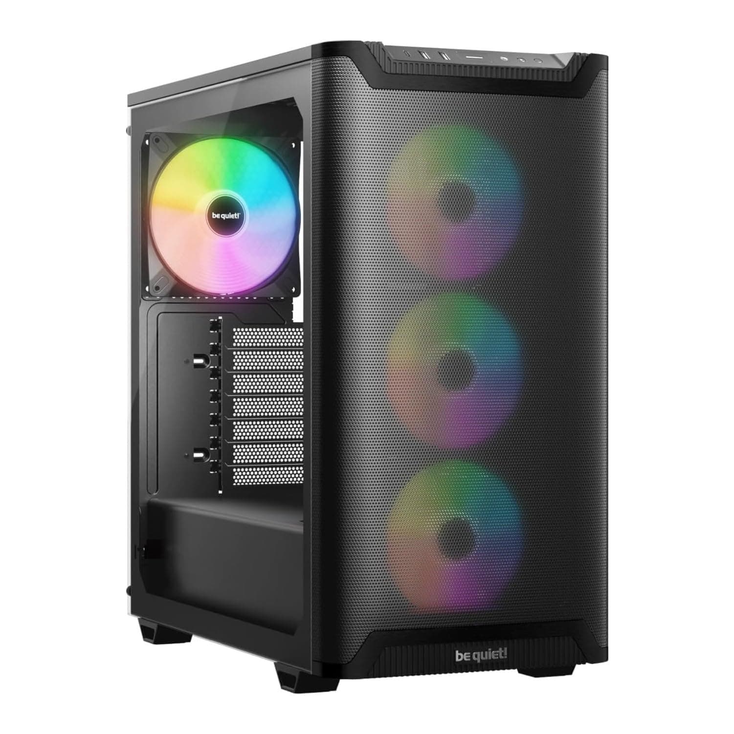 be quiet! Pure Base 501 LX Black PC-Gehäuse, 4 vorinstallierte Light Wings PWM-Lüfter, ARGB-Beleuchtung, ARGB-Controller und PWM-Hub, hoher statischer Druck, USB 3.2 Gen. 2 Type C, geräumiges Design Bild 2
