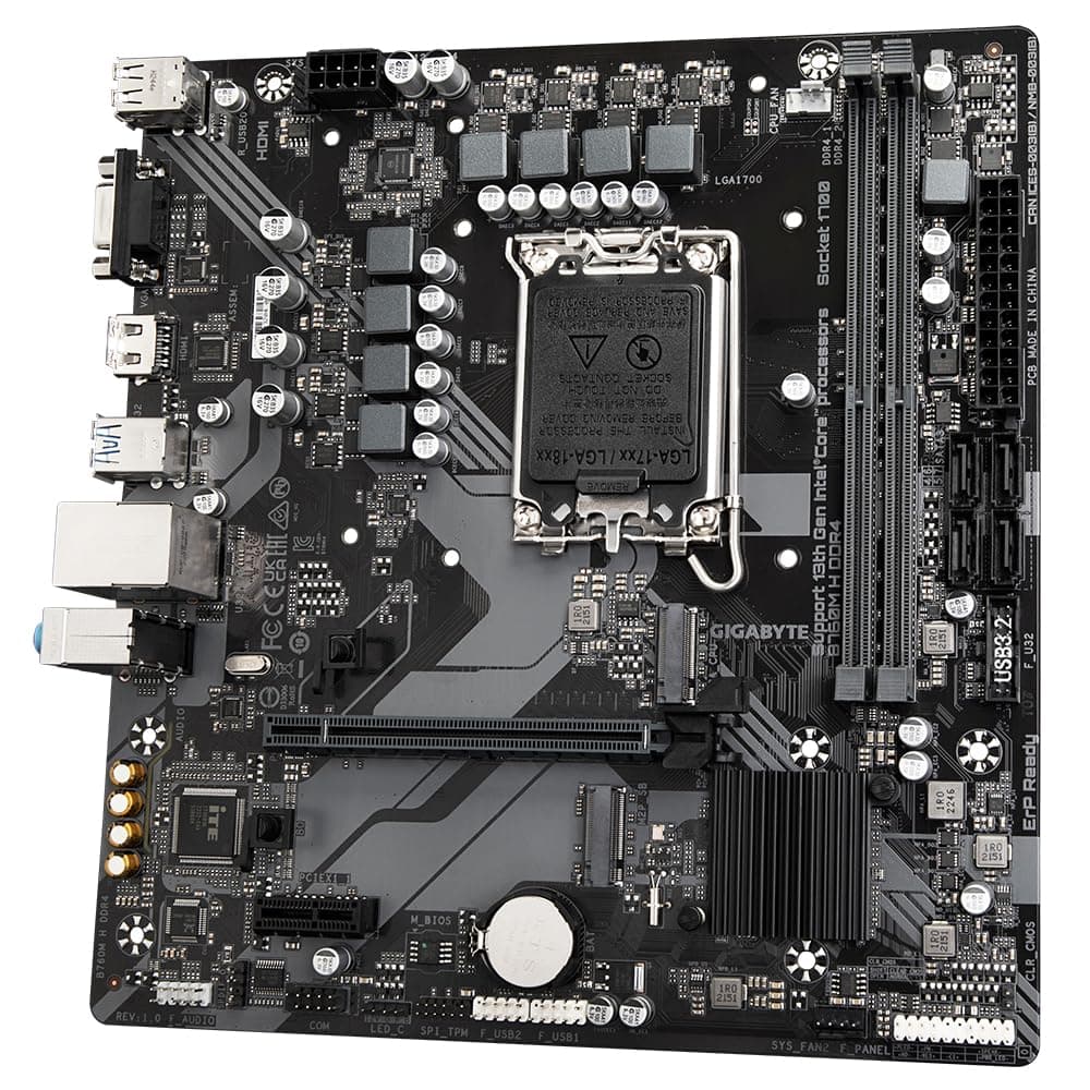 GIGABYTE B760M H DDR4 Motherboard - Unterstützt Intel Core 14. Generation CPUs, 6+1+1 Phasen Digital VRM, bis zu 3200MHz DDR4 (OC), 2xPCIe 4.0 M.2, GbE LAN, USB 3.2 Gen1 Bild 7