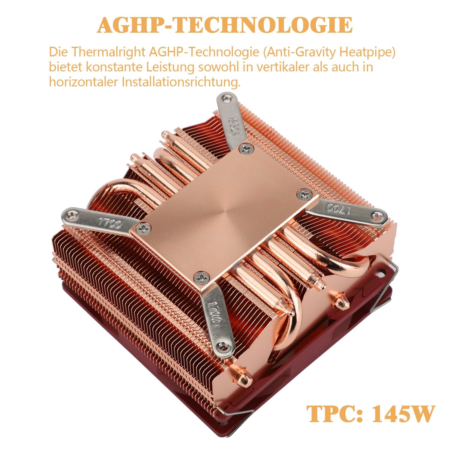 Thermalright AXP90-X53 Full Low Profile ITX CPU Luftkühler, 53mm Höhe, TL-9015R Slim PWM Lüfter, AGHP Technologie, für AMD AM4 AM5 / Intel 1700/1150 / 1151/1155 / 1156/1200 (reine Kupferversion) AXP90 X53 Full 53mm Bild 7