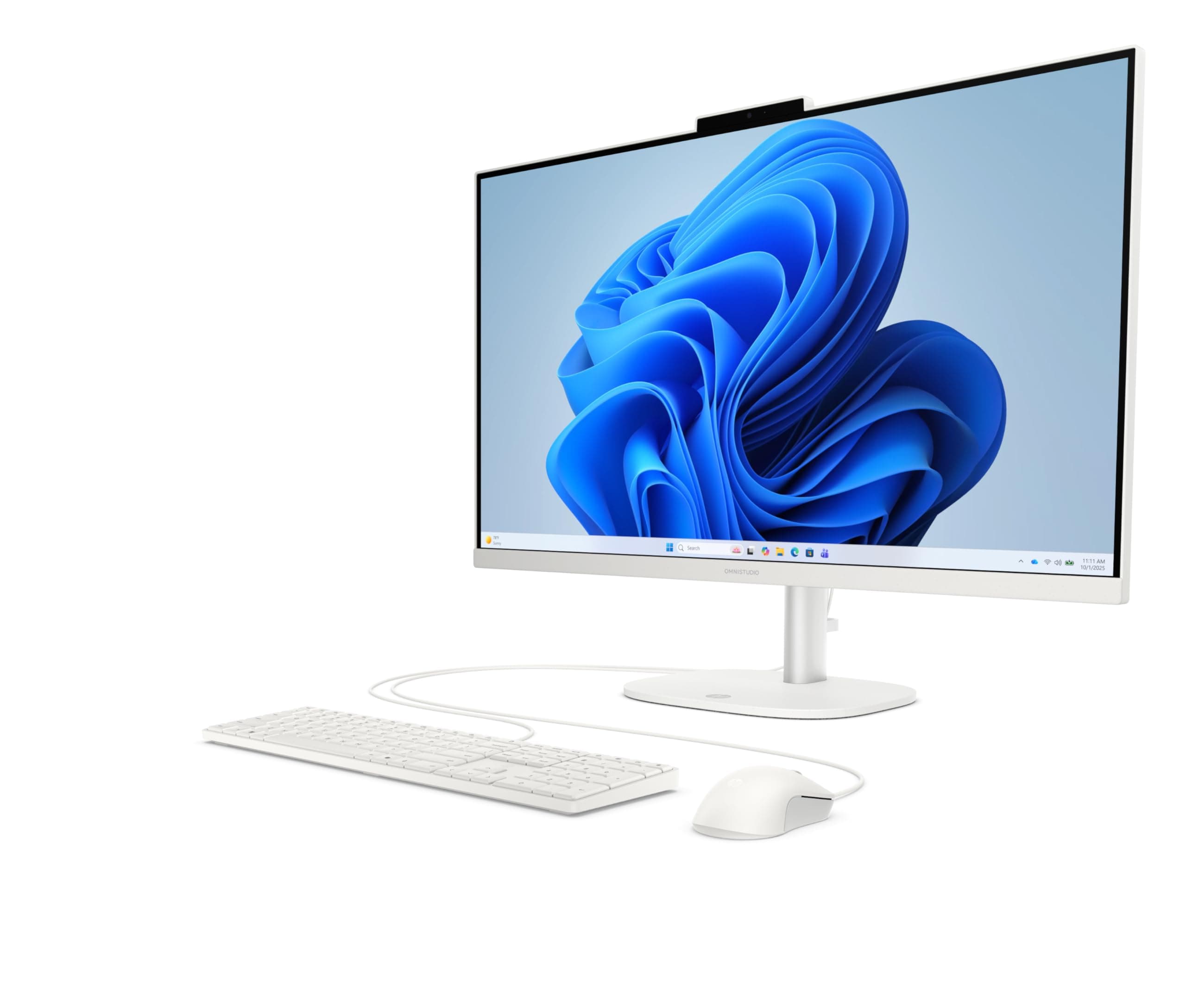 HP OmniStudio 27-cv0205ng All-in-One KI PC, 27 Zoll Entspiegeltes IPS Display, AMD Ryzen 5, 16 GB LPDDR5, 1 TB SSD, AMD Radeon Grafik, Windows 11 Home, QWERTZ Tastatur, Cotton White Bild 2
