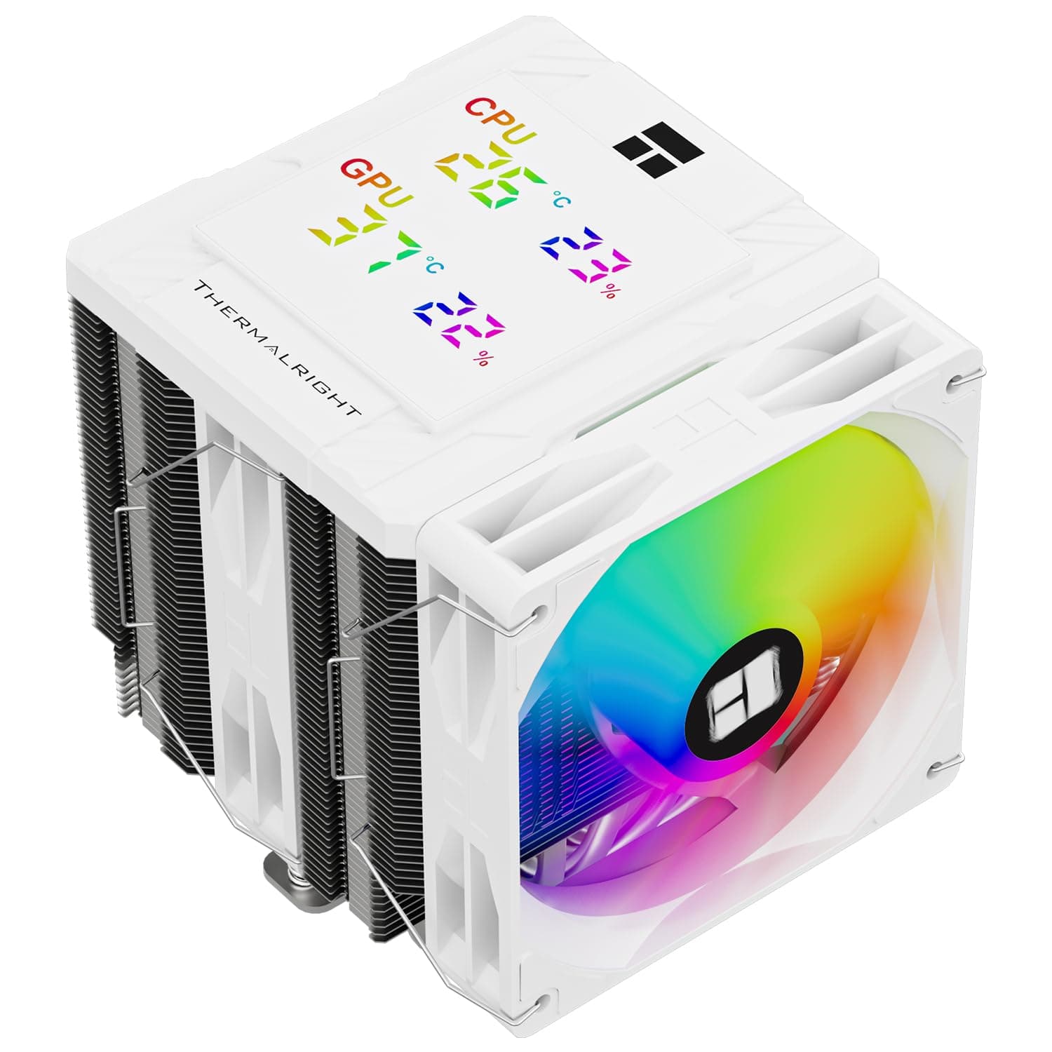 Thermalright Peerless Assassin 120 Digital ARGB CPU-Kühler mit 6 x 6 mm Heatpipes, magnetische Anzeigetafel, Kühlkörper-CPU-Kühler, für AM4/AM5 und Intel lga1700/1851/1150/1151/1200, Weiß Bild 2