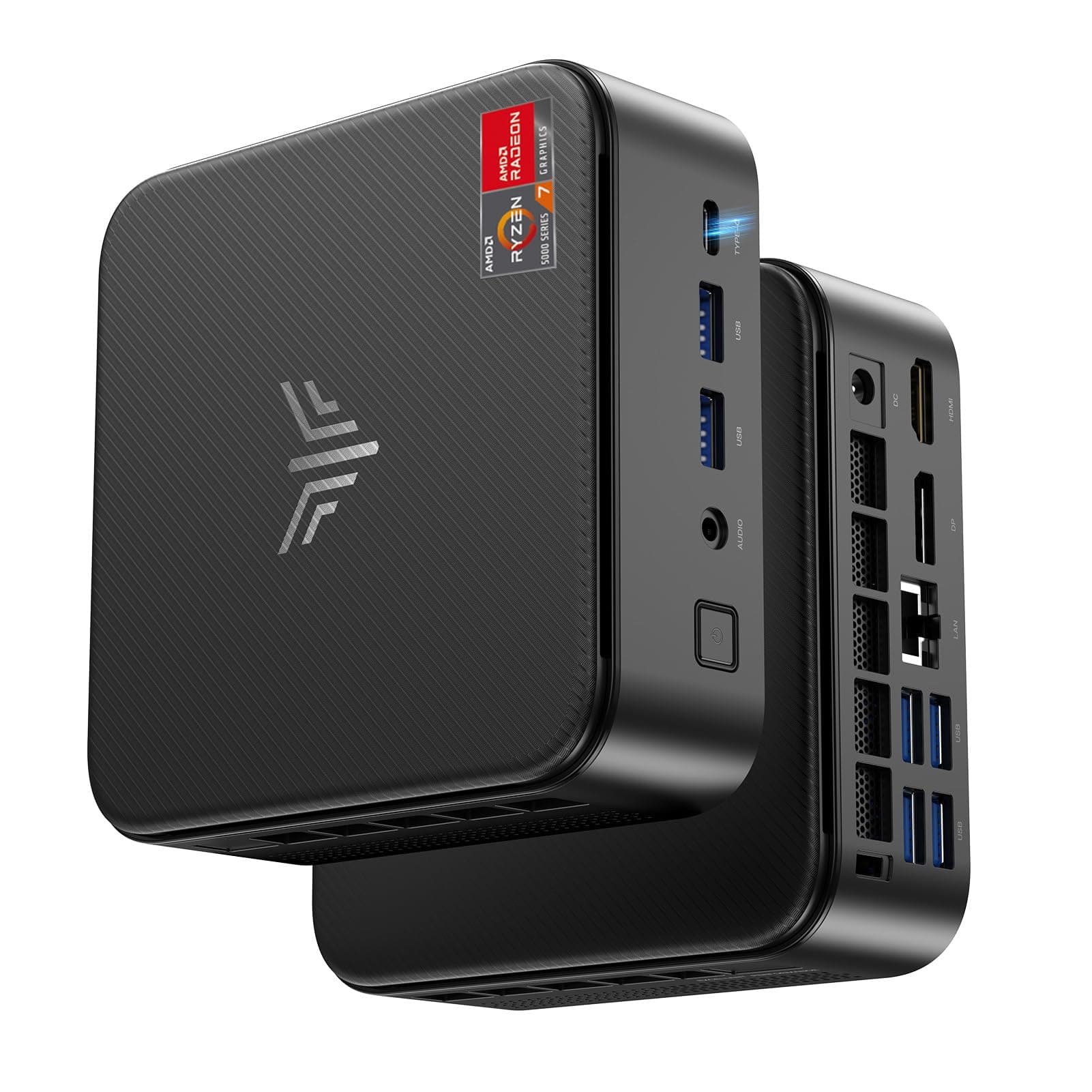NiPoGi Mini PC 32GB DDR4 1TB SSD, AMD Ryzen 7 7730U(Bis zu 4.5GHz, 8C/16T) Micro Desktop Computer Für Büro/Heimkino/Meeting/Business/Trip【Wifi6/Bluetooth5,2/DP+HDMI+USB-C】 Besser als 7430U R7 7730U/ 32GB DDR4 1TB SSD blacks