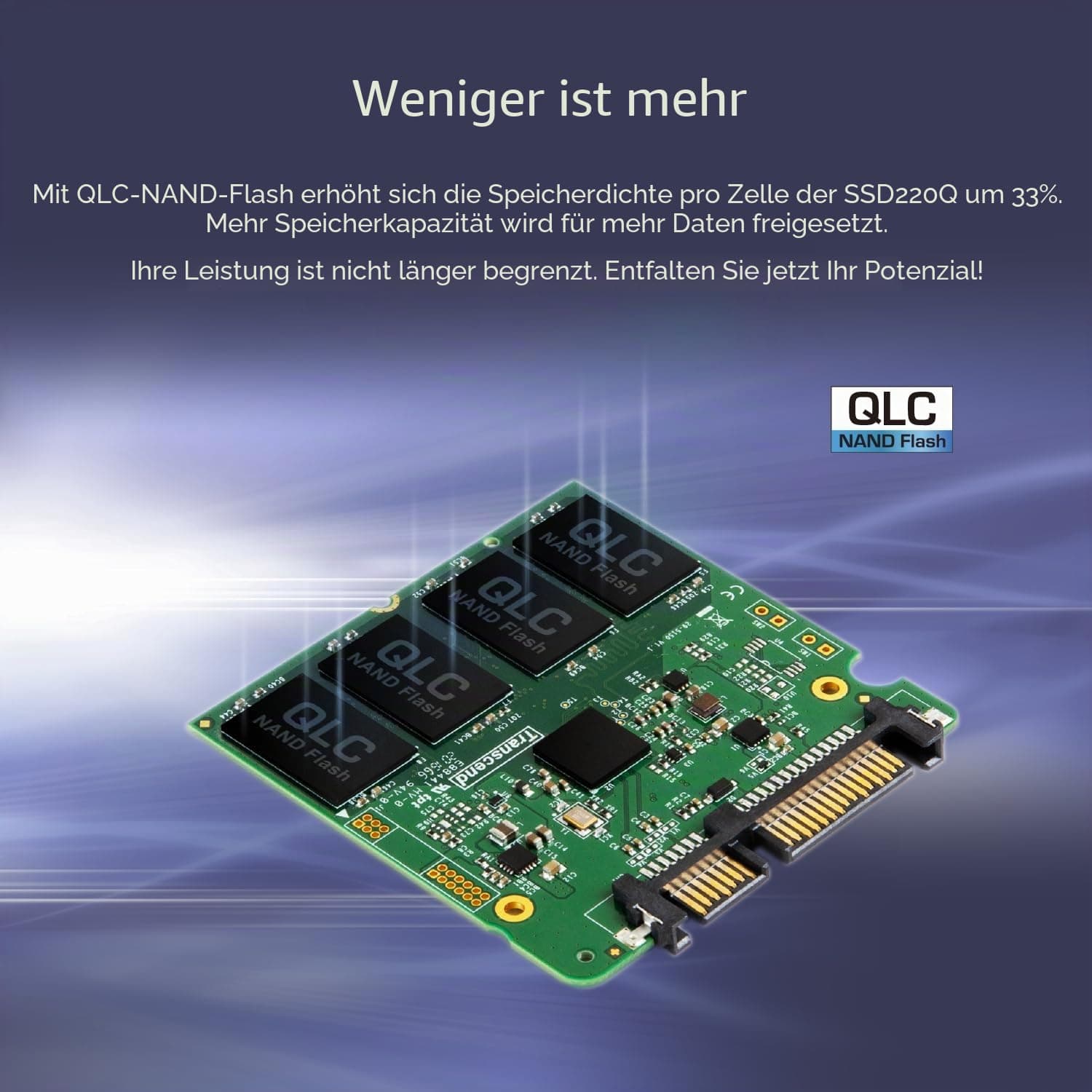Transcend 1TB SSD220Q 2,5 Zoll SATA III 6Gb/s interne SSD QLC NAND - TS1TSSD220Q Bild 3