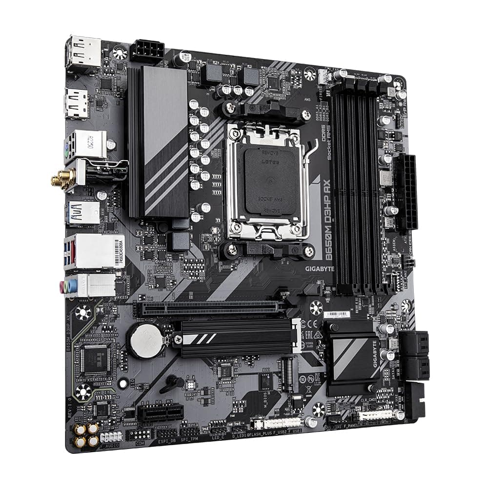 GIGABYTE B650M D3HP AX Mainboard - AMD Ryzen 9000er-Serie, 5+2+2 Phasen VRM, bis zu 7600 MHz DDR5 (OC), 2xPCIe 4.0 M.2, 2,5 GbE LAN, WiFi 6E, USB 3.2 Gen 1 Bild 5