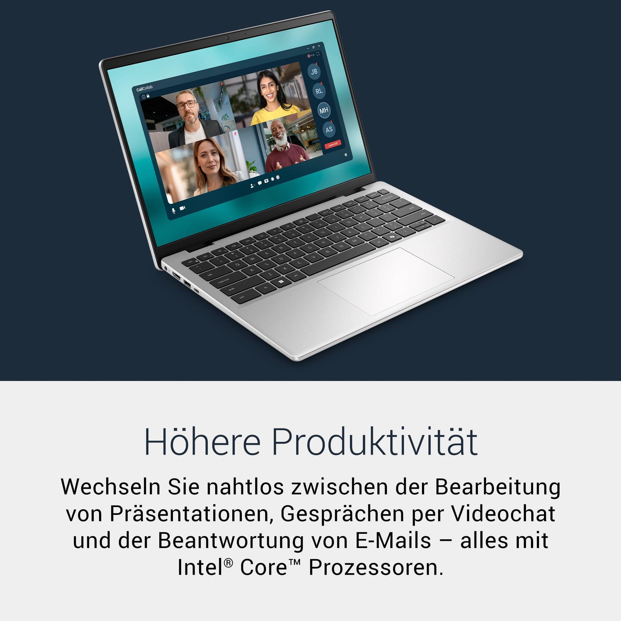 Dell 14 Laptop DC14250 14,0" 2K Display, Intel Core 5 120U, Intel Graphics, 16GB RAM, 512GB SSD, Windows 11 Home, Fingerabdrucksensor, Deutsches QWERTZ-Backlit-Keyboard, Wi-Fi 6, HDMI, USB-C – Silber Intel Core 5-120U (10 cores, up to 5.0 GHz) 16 GB 512GB SSD Bild 3