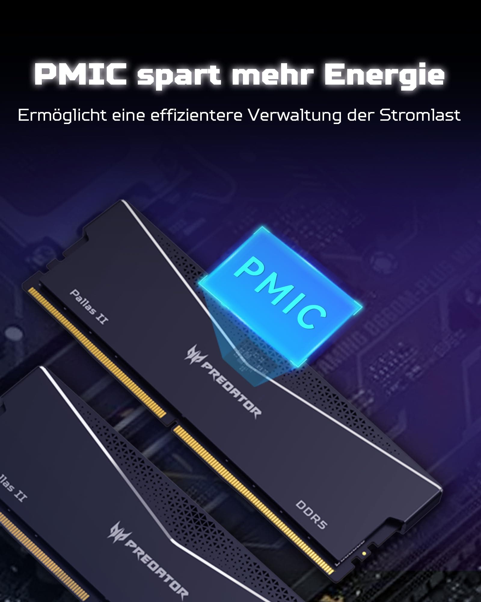 Acer Predator Pallas II DDR5 RAM 32GB (16GBx2) 6000MHz CL36 - für Intel XMP 3.0 & AMD Expo - PC Computer Gaming Arbeitsspeicher - Schwarz 32GB (16GBx2) CL36 Schwarz Bild 7