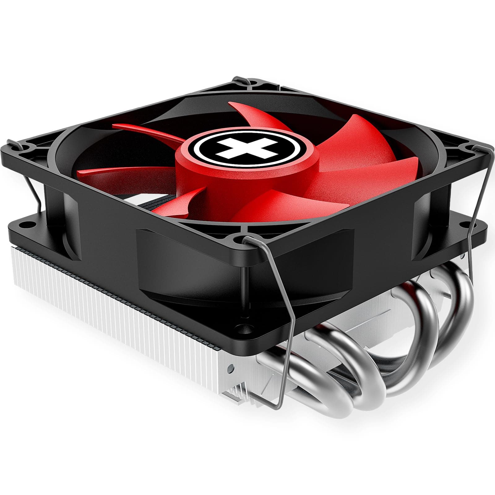 Xilence I404T Intel CPU Kühler, Top Blow, 92mm PWM Lüfter, 125W TDP, rot/schwarz/silber Bild 7