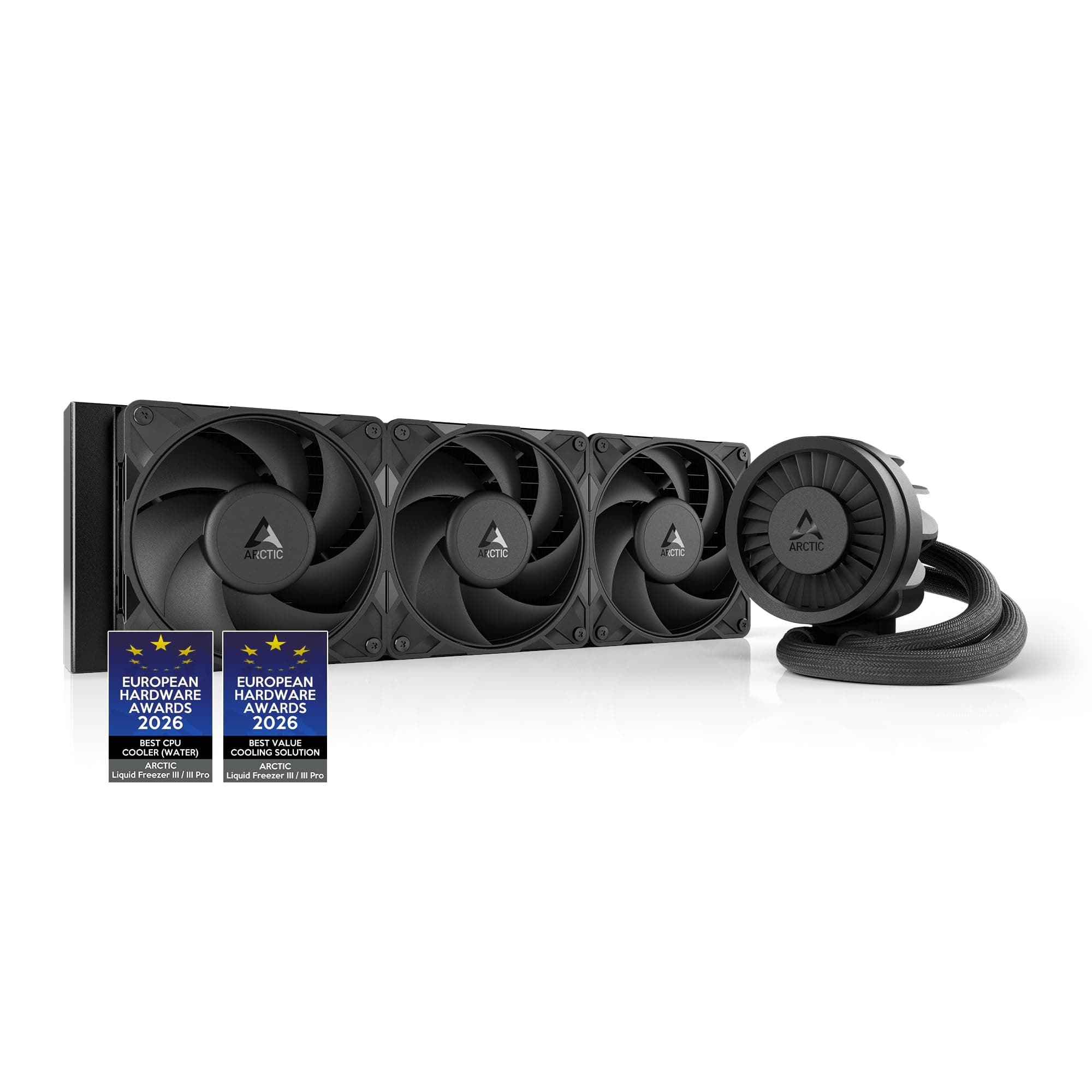ARCTIC Liquid Freezer III Pro 360 - Wasserkühlung PC, AIO CPU Wasserkühler, 3x120 mm, 38 mm Radiator, PWM-Pumpe, VRM-Lüfter, AMD AM5/AM4, Intel LGA1851/1700 Contact Frame - Schwarz Bild 2