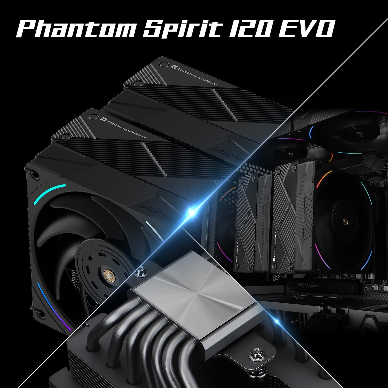Thermalright Phantom Spirit 120 EVO CPU Luftkühler, 7 Heatpipes CPU-Kühler, Dual 120mm TL-K12 PWM Lüfter, AGHP 4.0 Technologie, S-FDB Lager, für AMD AM4 AM5/Intel 1851/1700/1150/1151/1200, PC-Kühler Bild 3