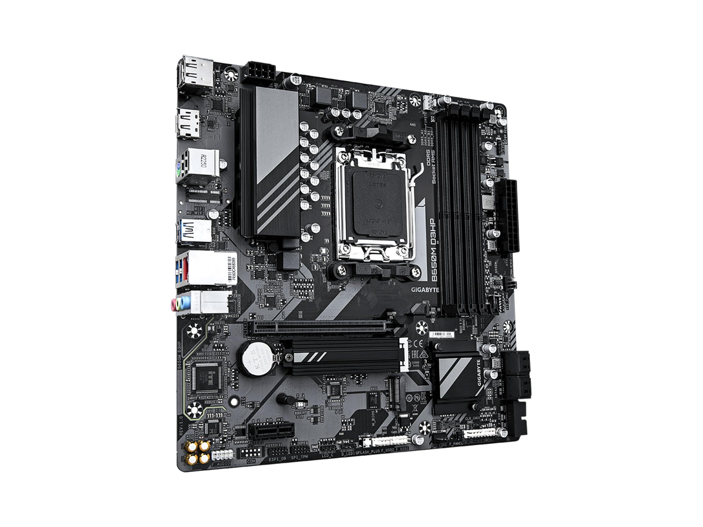 GIGABYTE B650M D3HP AMD AM5 mATX Motherboard, unterstützt Ryzen 9000/8000/7000 Serie, DDR5, 5+2+2 Power Phase, 2X M.2, PCIe 4.0, USB-C 3.2 Gen 1, 2.5GbE, EZ-Latch, Q-Flash, RGB Fusion Bild 5