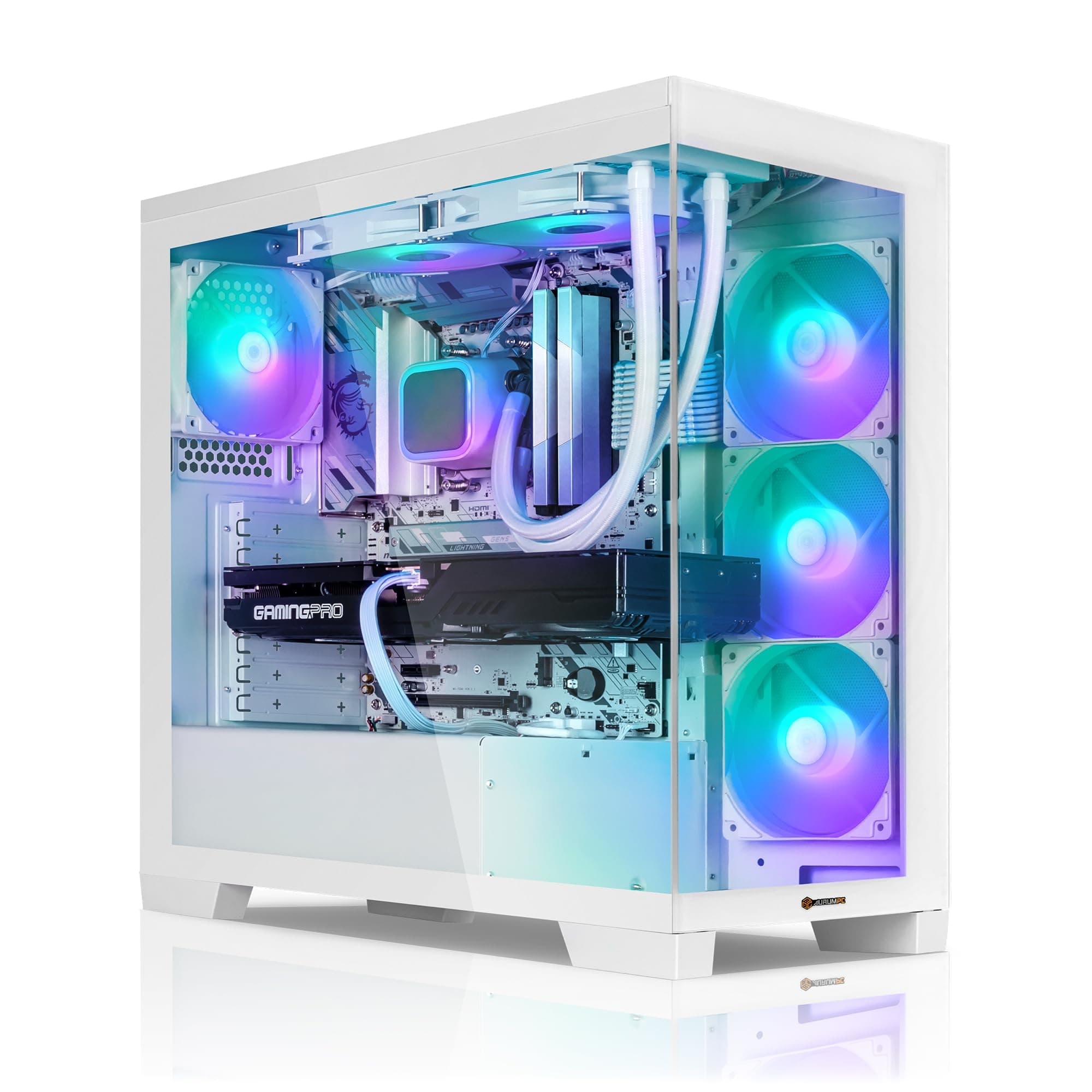 Aurum White Gaming PC Intel Core Ultra 7 265KF • GeForce RTX5080 16GB • 32GB DDR5 • 1000GB M.2 SSD • Windows 11 • Wasserkühlung • WLAN • Gamer PC Computer Gaming Rechner Ultra 7 265KF+RTX5080 16G+32GB DDR5 RAM+1TB SSD