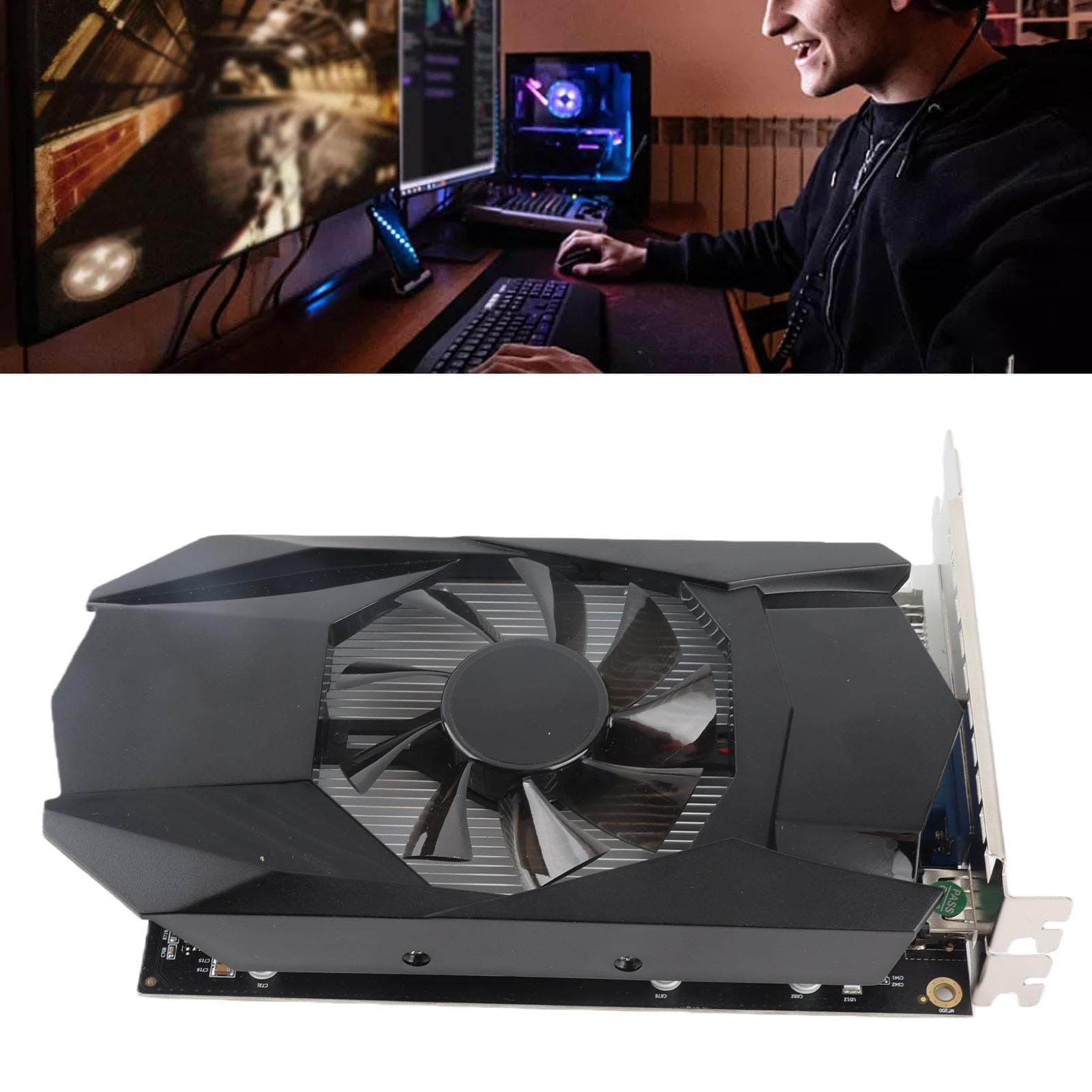 Lazmin112 Grafikkarte für Computerspiele, HD7670 4 GB GDDR5-Grafikkarte 128 Bit 1000 MHz Kernfrequenz, Unterstützt DirectX 11 PCI Express X16 2.1-Steckplatz Bild 7