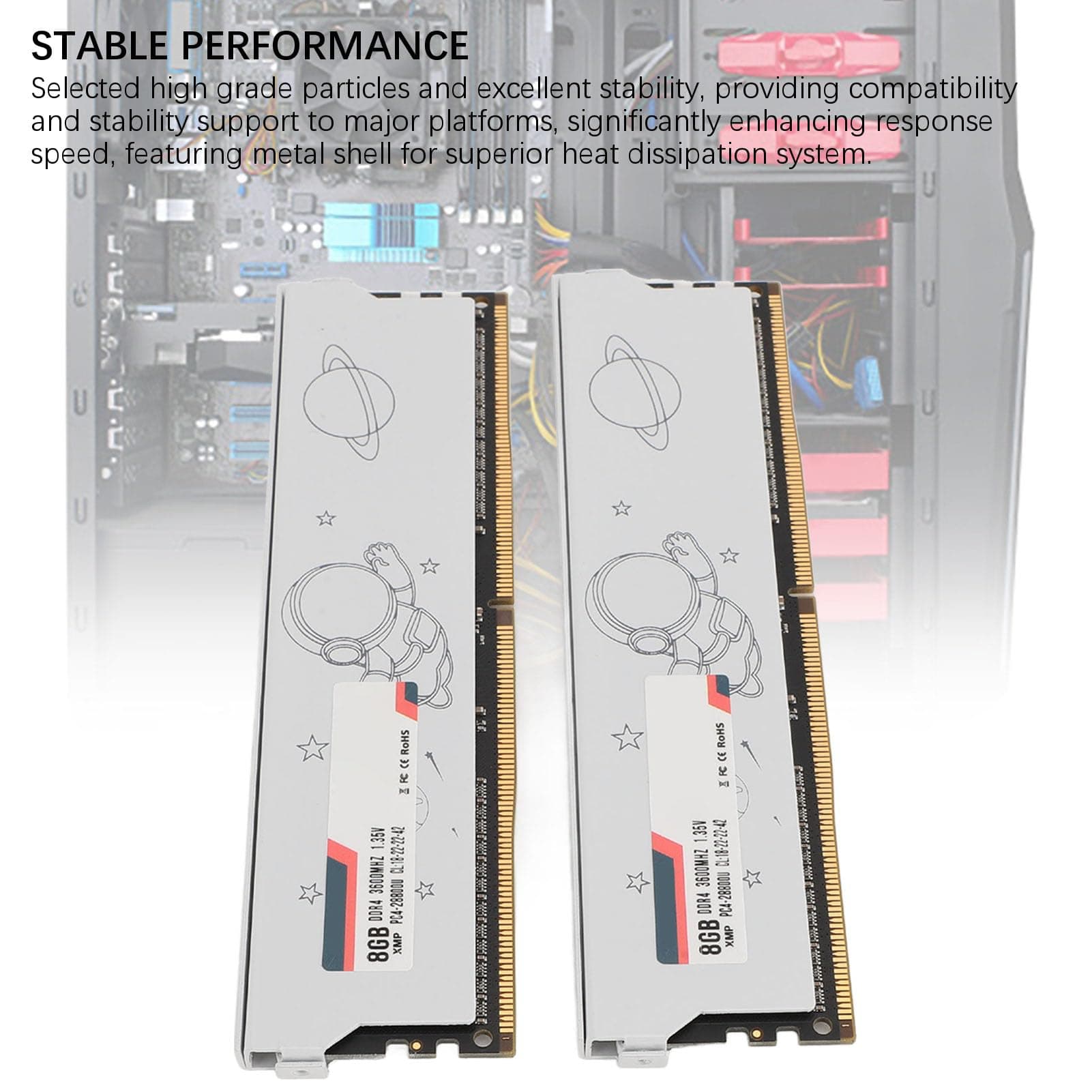 Hochdichte DDR4 RAM Stabile Leistung CL18-22-22-42 28800 25600 Speichermodul für Computerbegeisterte (DDR4 3600MHz 16 GB (2x8 GB)) DDR4 3600MHz 16 GB (2x8 GB) DDR4 3600MHz 16 GB (2x8 GB) Bild 7