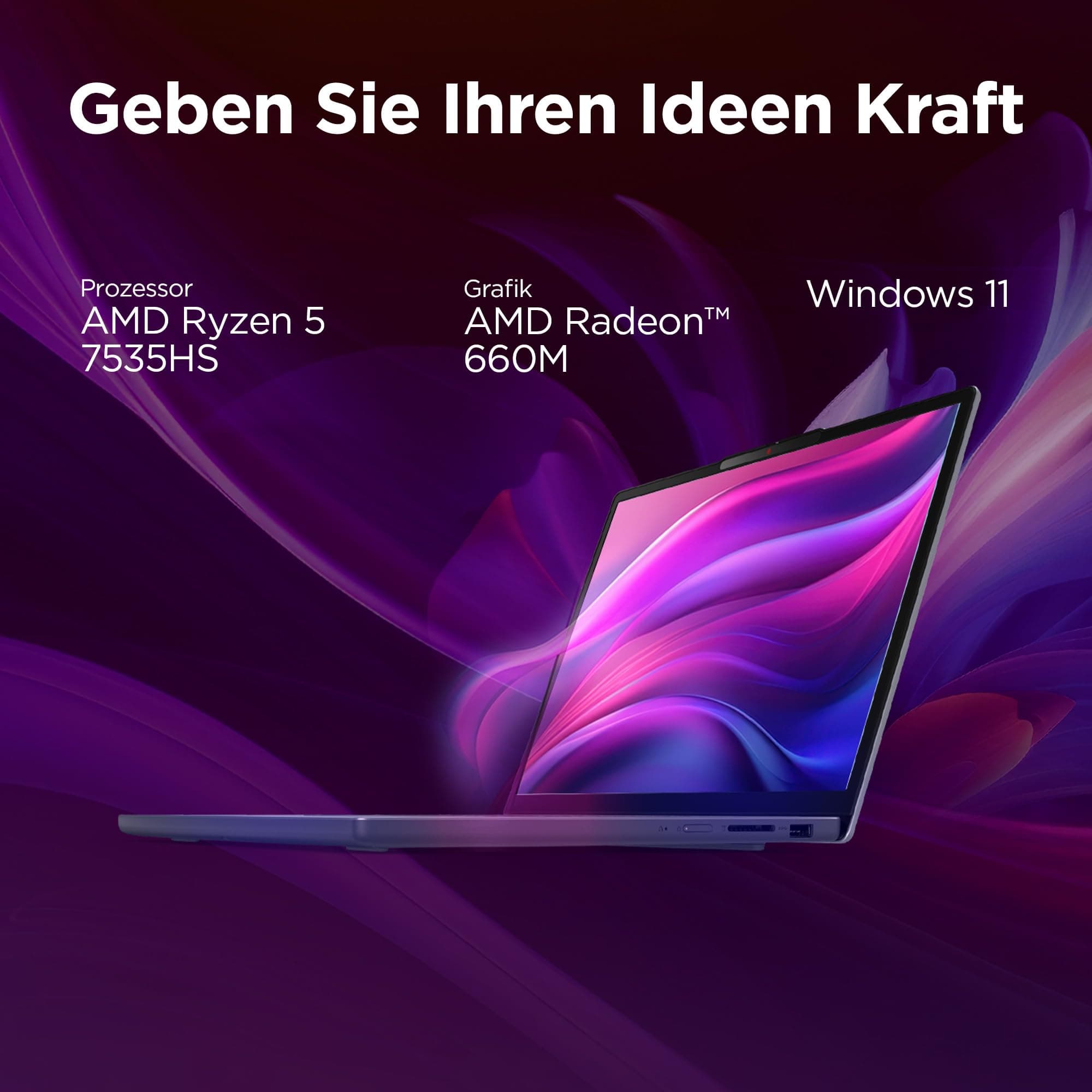 Lenovo IdeaPad Slim 3 Laptop | 16" WUXGA Display | AMD Ryzen 5 7535HS | 24GB RAM | 1TB SSD | AMD Radeon 660M Grafik | Windows11 | QWERTZ | Cosmic blau | 3 Monate Premium Care Bild 5