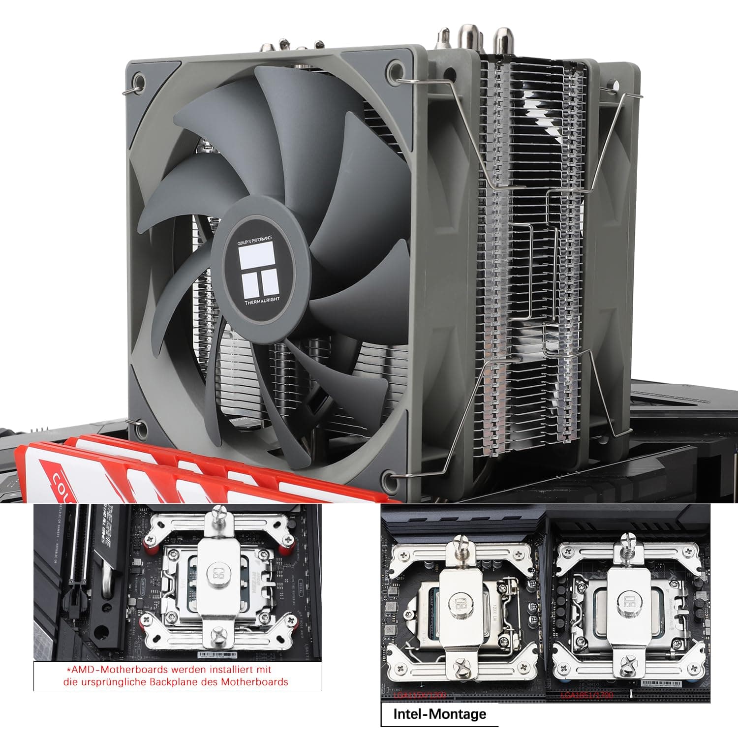 TR-Thermalright Assassin Spirit 120 V2 PLUS CPU Kühler, Doppel-Leise-Lüfter CPU Luftkühler, 1500 U/min, kompatibel mit Intel LGA1851/1700/1150/1151/1200 & AMD AM5/AM4 Bild 7