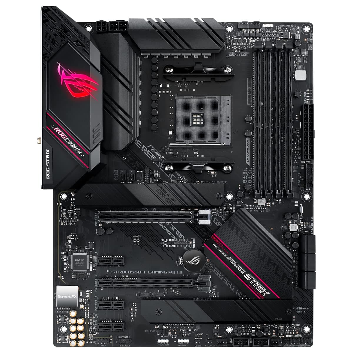 ASUS ROG Strix B550-F Gaming WI-FI II Mainboard Sockel AMD AM4 (AMD B550, ATX, PCIe 4.0, WiFi 6E, SATA 6Gbit/s, USB 3.2 Gen 2, Aura Sync, Two-Way AI Noise Cancelation) Bild 6