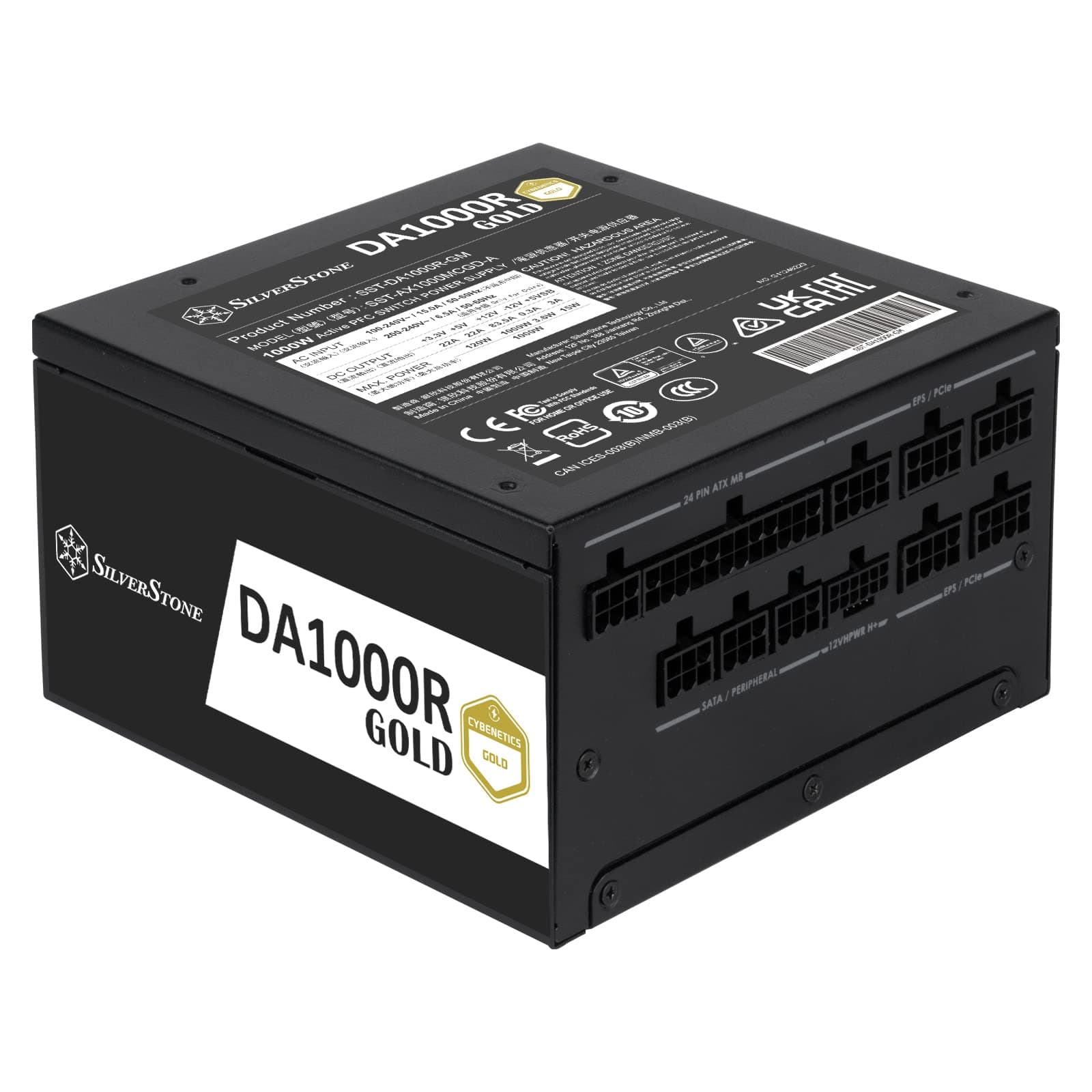 Silverstone SST-DA1000R-GM - Cybenetics Gold vollständig modulares ATX-Netzteil, 1000W, PCIe 5.0, extrem lautloser 135-mm-FDB-Lüfter mit semi-lüfterlöser Funktion Bild 7