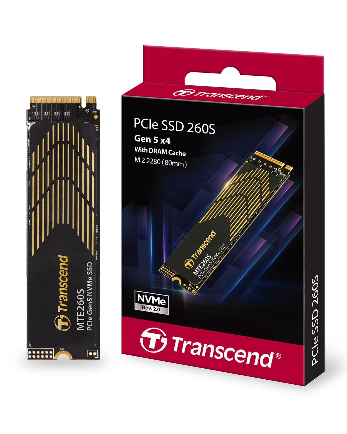 Transcend 4TB Gen5 SSD mit Kühlkörper, bis zu 14.500MB/s, Speichererweiterung für PS5-Konsolen, kompatibel mit Desktops/Laptops, M.2 2280 PCIe 5.0 NVMe Gen5x4 interne Solid State Festplatte, 3D TLC Bild 2