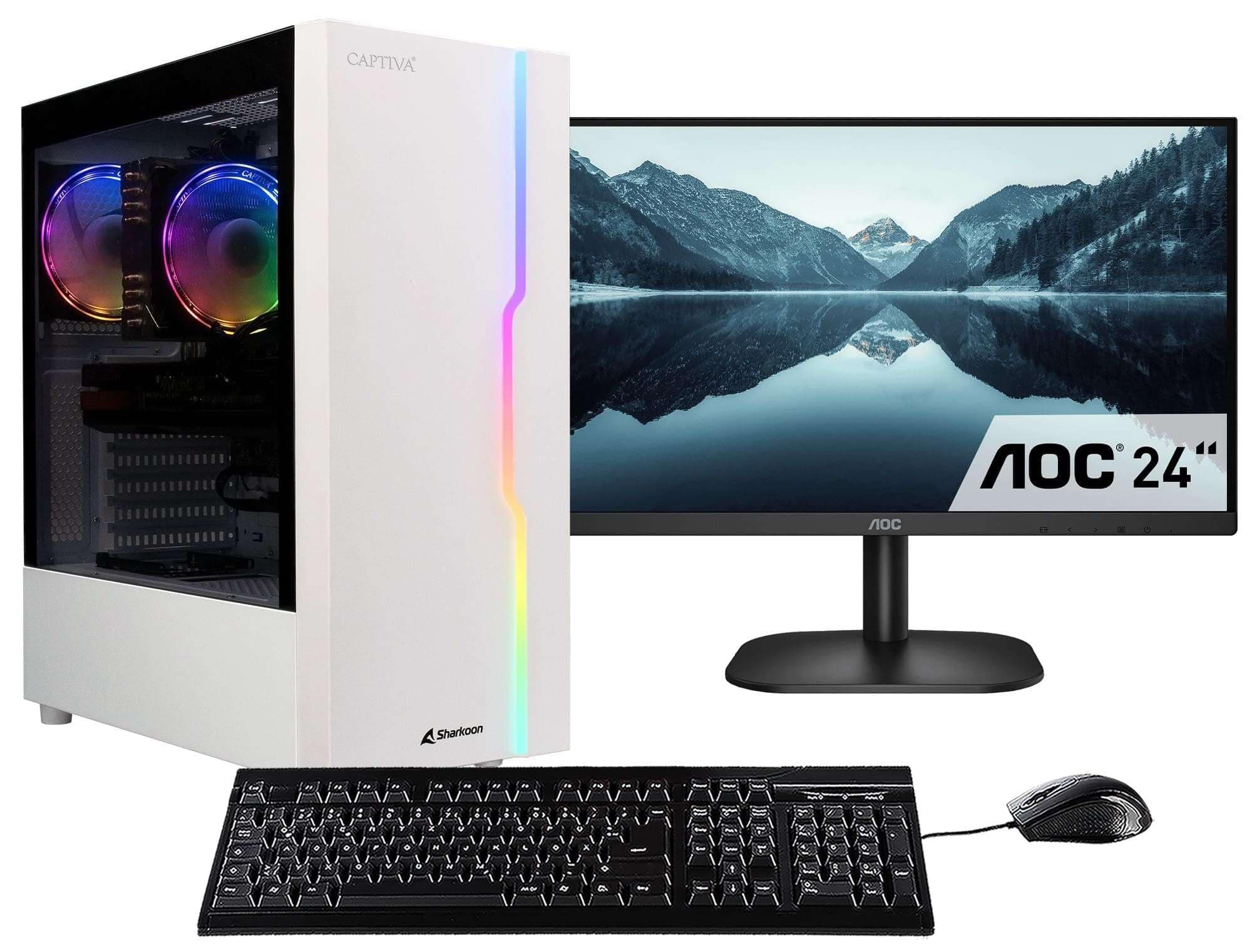Captiva Gaming PC Bundle R93-482|R5 7500F|16GB DDR5|RTX 5060|1 TB|23.80"|Win11 Windows 11 Home 1000.0 GB 16.0 GB