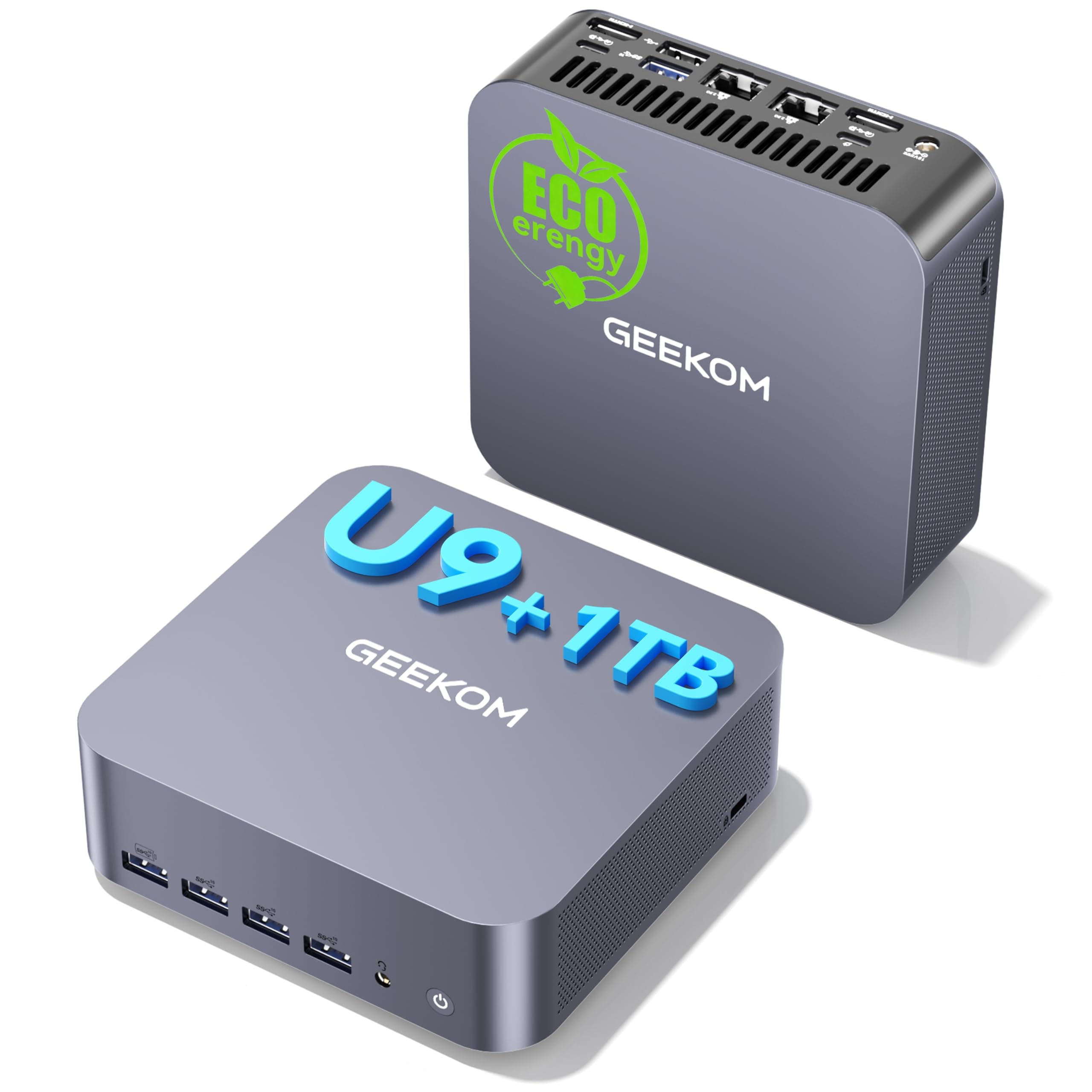 GEEKOM GT1 Mega AI Mini PC mit Intel Core Ultra 9 185H | 1TB SSD 16GB DDR5 | 6 USB Ports | 4 x 8K Display | 3-Jahren-Garantie | AR Echtzeitfunktion | Vorinstalliert Windows 11 Pro Mini Desktop PC GT1 Mega 16GB + 1TB