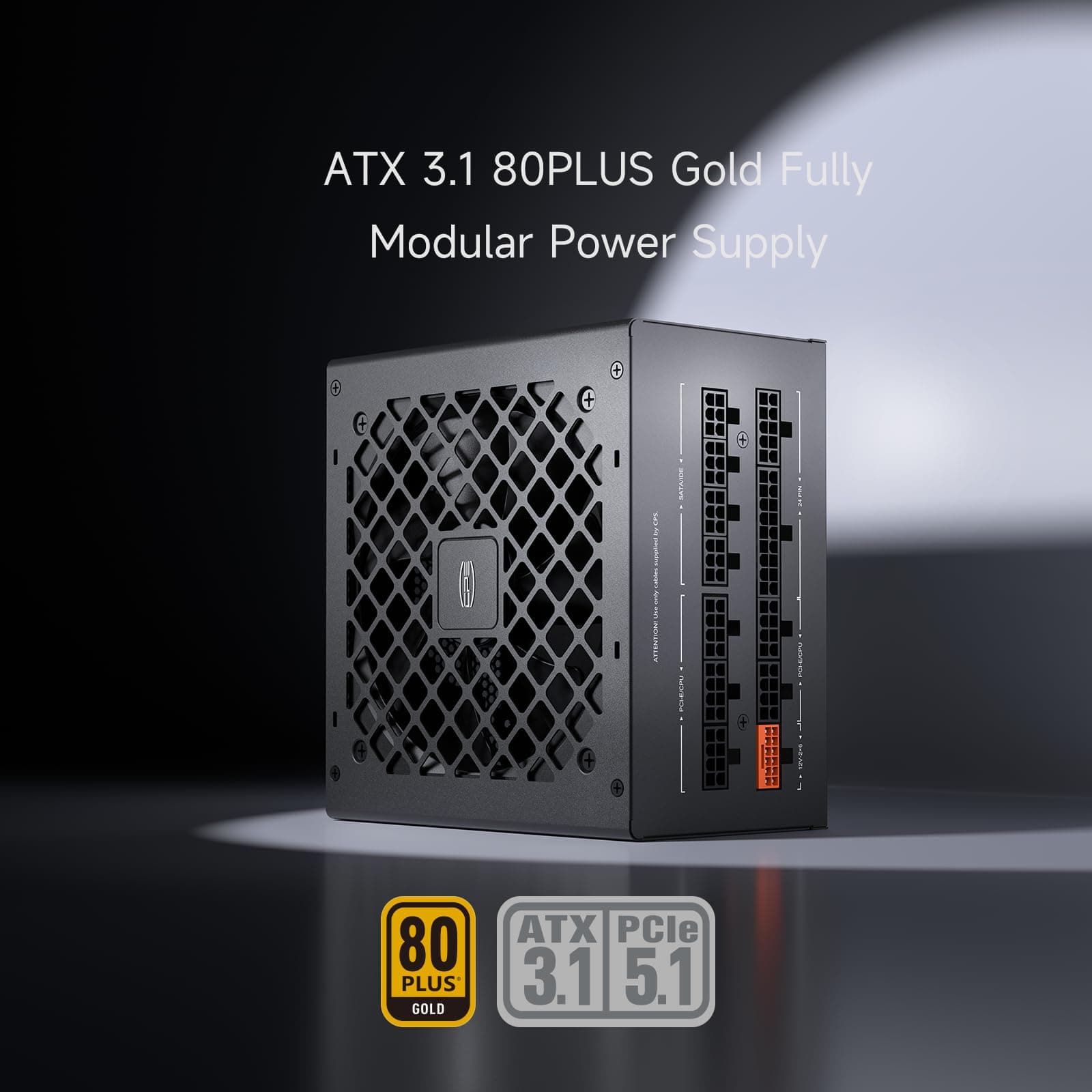 CPS Netzteil Vollmodular, 850W ATX 3.1, 80 Plus Gold Zertifiziert, PCIe 5.1 12V-2×6, japanische Kondensatoren, Ultra-Flexible Kabel, 5 Jahre Garantie (KN850) Bild 5