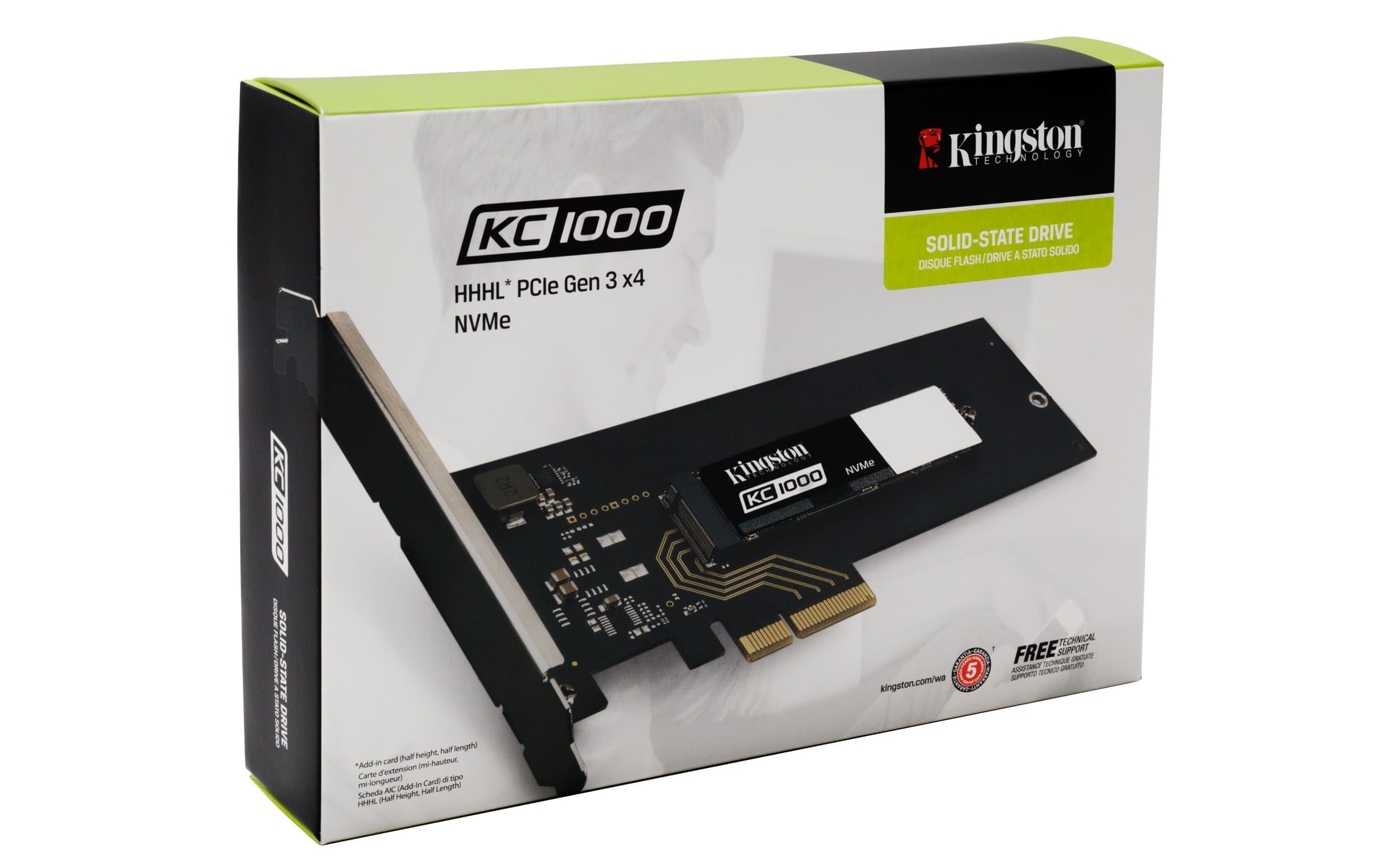 Kingston KC1000 NVMe PCIe SSD 480GB Gen2 x4 (mit HHHL AIC card) Bild 5