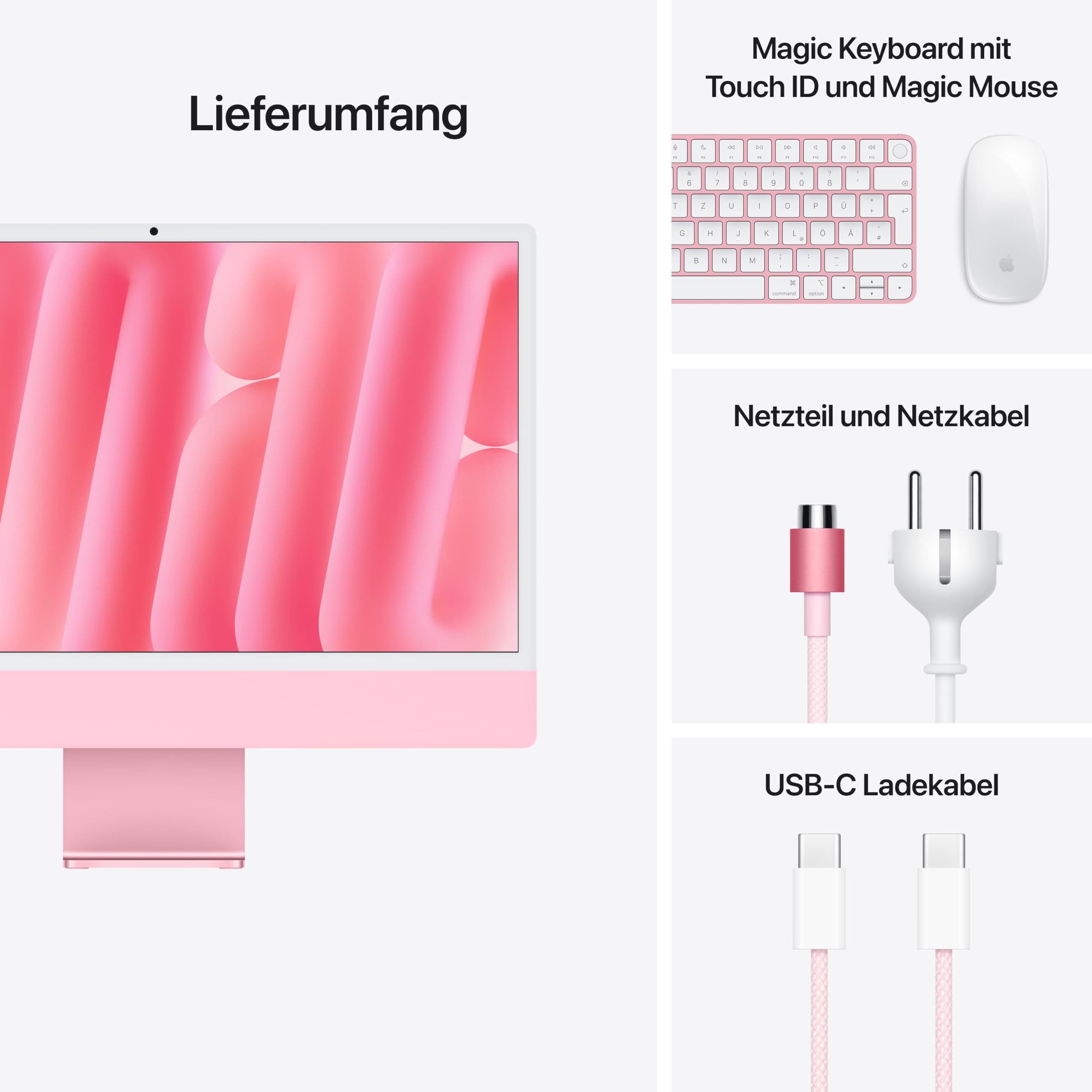 Apple iMac All-in-One Desktop-Computer mit M4 Chip mit 10 Core CPU und 10 GPU: 24 Retina Display 16 GB gemeinsamer Arbeitsspeicher 512 GB SSD Speicher passendes Zubehör Rosé Rosé 512 GB SSD Standardglas 16 GB Gemeinsamer Arbeitsspeicher Bild 6