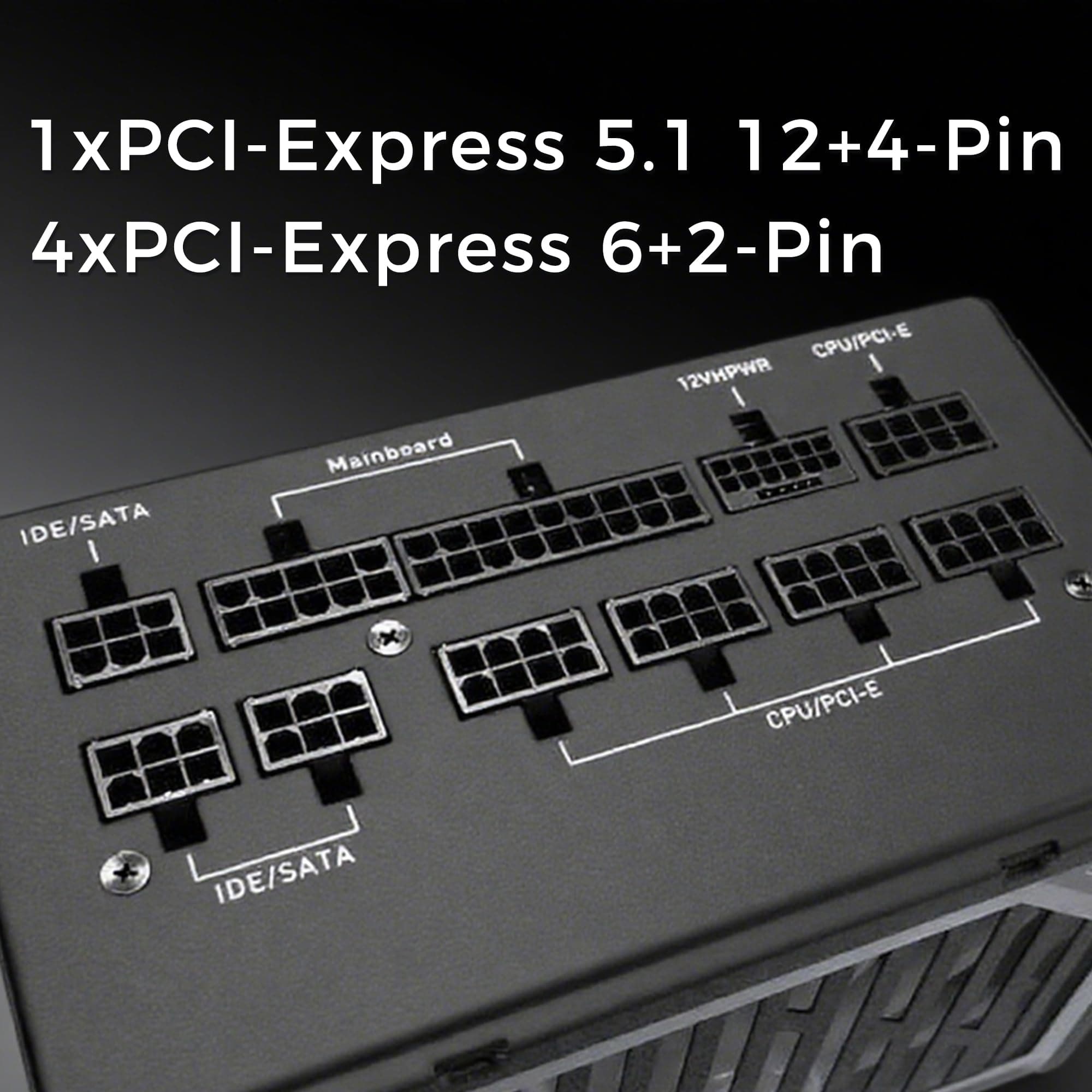 LC-POWER Super Silent Modular 850W Netzteil PC, 80 Plus Gold, ATX 3.0, PCIe 5.0, Voll Modular, 135mm Lüfter, Leise Gaming Netzteil, PC Gaming Netzteil 850 Watt - Schwarz(LC6850M-V3.0) Gold 850W V3.0 Bild 6
