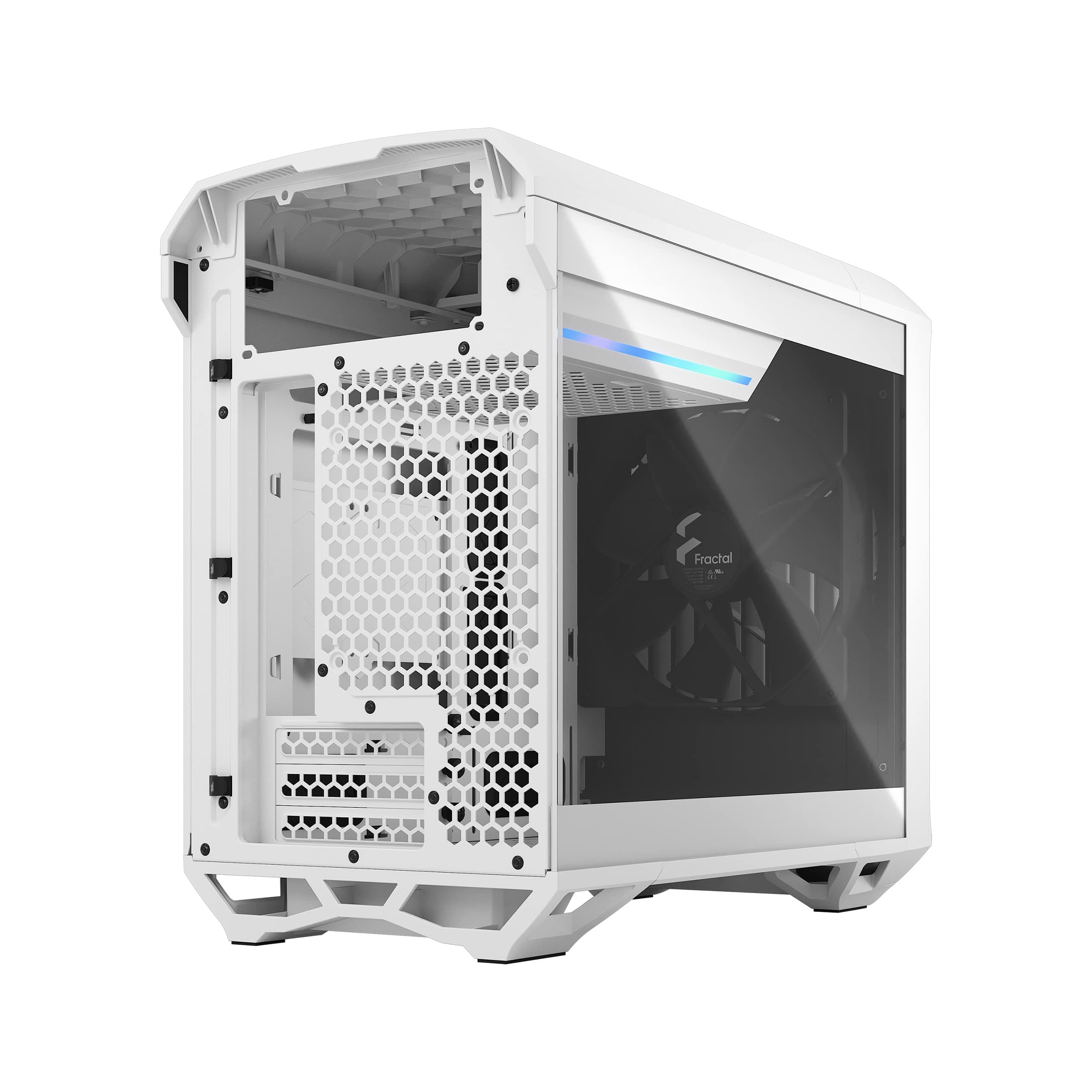 Fractal Design Torrent Nano White Computer Case TG Tempered Glass Clear Tint, Mini Weiß Bild 5