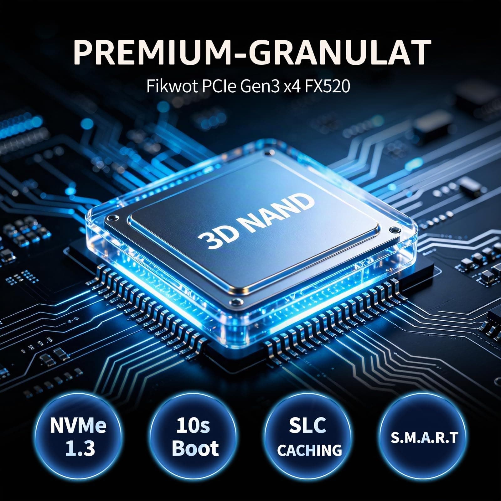 Fikwot FX520 128GB NVMe SSD M.2 2280 PCIe Gen3 x4, bis zu 1100 MB/s, interne SSD für Laptops und Desktop-PCs Bild 7