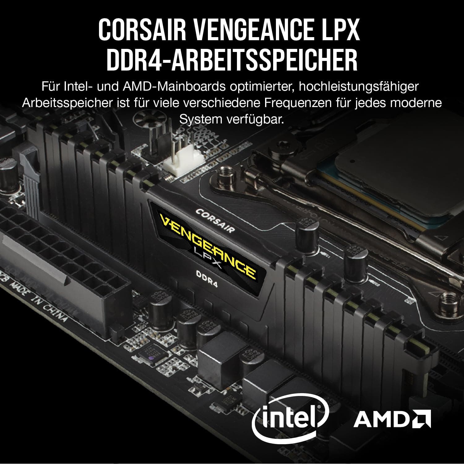 Corsair Vengeance LPX DDR4 RAM 32GB (2x16GB) Bis zu 3200MHz CL16 Intel XMP 2.0 Computerspeicher - Schwarz (CMK32GX4M2E3200C16) 2 x 16 GB Bild 3