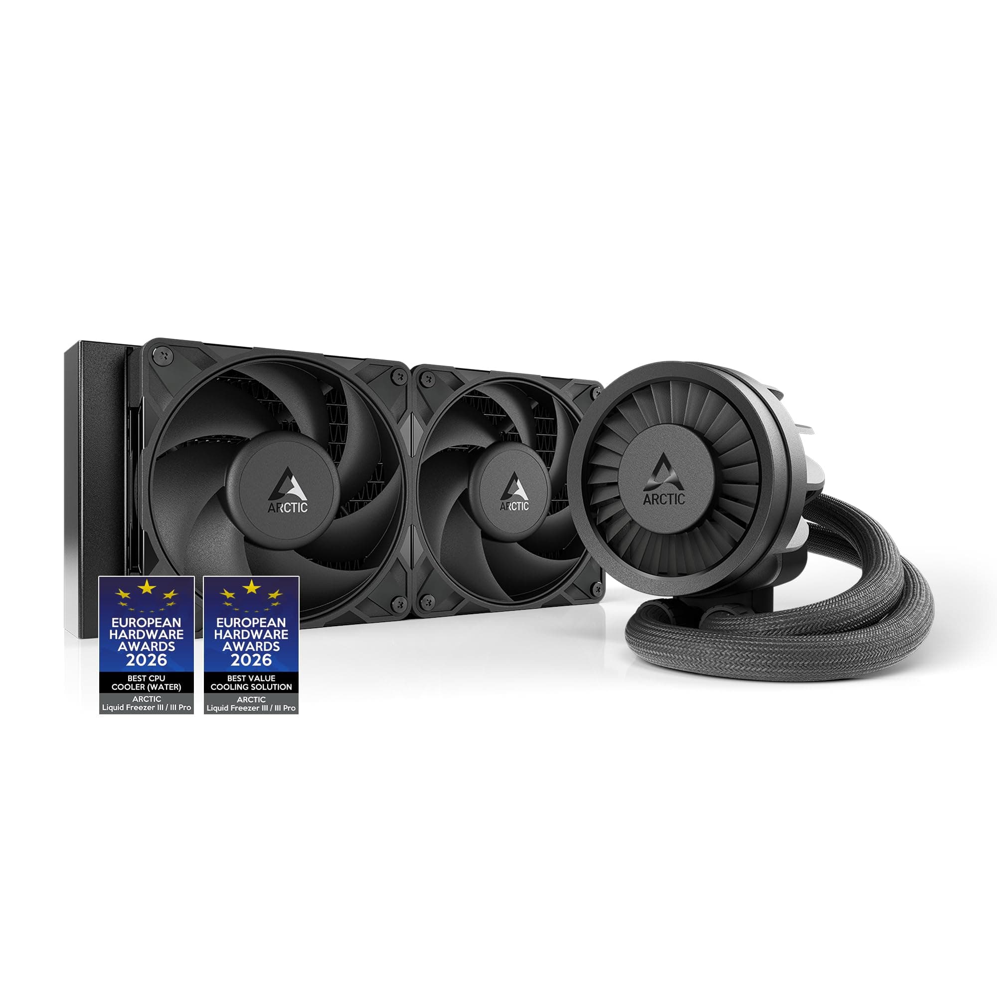 ARCTIC Liquid Freezer III Pro 240 - Wasserkühlung PC, AIO CPU Wasserkühler, 2x120 mm, 38 mm Radiator, PWM-Pumpe, VRM-Lüfter, AMD AM5/AM4, Intel LGA1851/1700 Contact Frame - Schwarz Bild 2