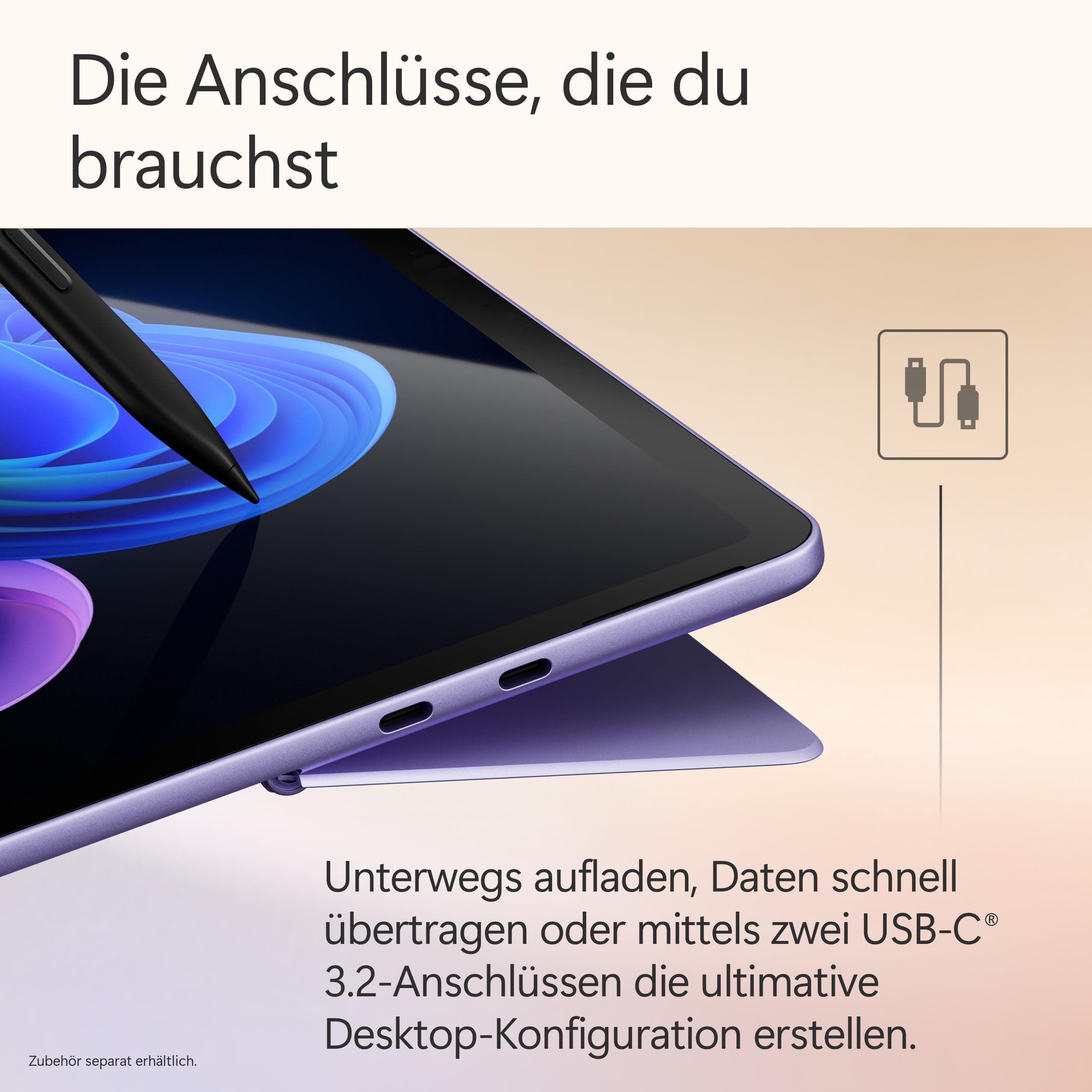 Microsoft Surface Pro | Copilot+ PC | 12” LCD Touchscreen | Snapdragon® X Plus | 16GB RAM | 512GB Speicher | Neuestes Modell | Violett Snapdragon X Plus (8-Kern) | 12'' LCD Touchscreen 16GB RAM | 512GB Speicher Violett Bild 7