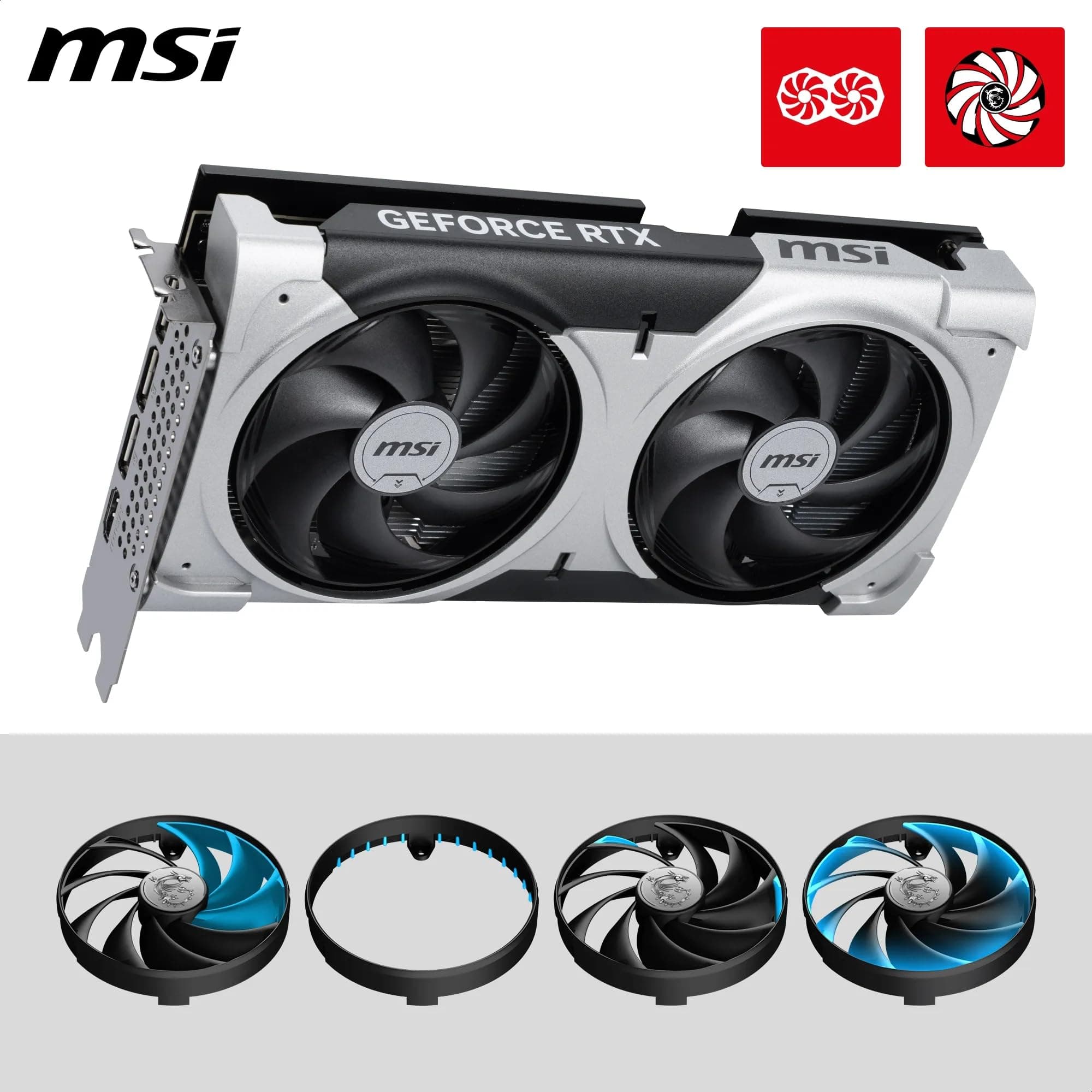 MSI GeForce RTX 5060 Ti 16G Ventus 2X OC Plus - 16GB GDDR7 (28Gbps/128-bit), PCIe 5, Boost: 2602 MHz, HDMI 2.1b, DisplayPort 2.1b, Extra Core-Pipes Bild 7
