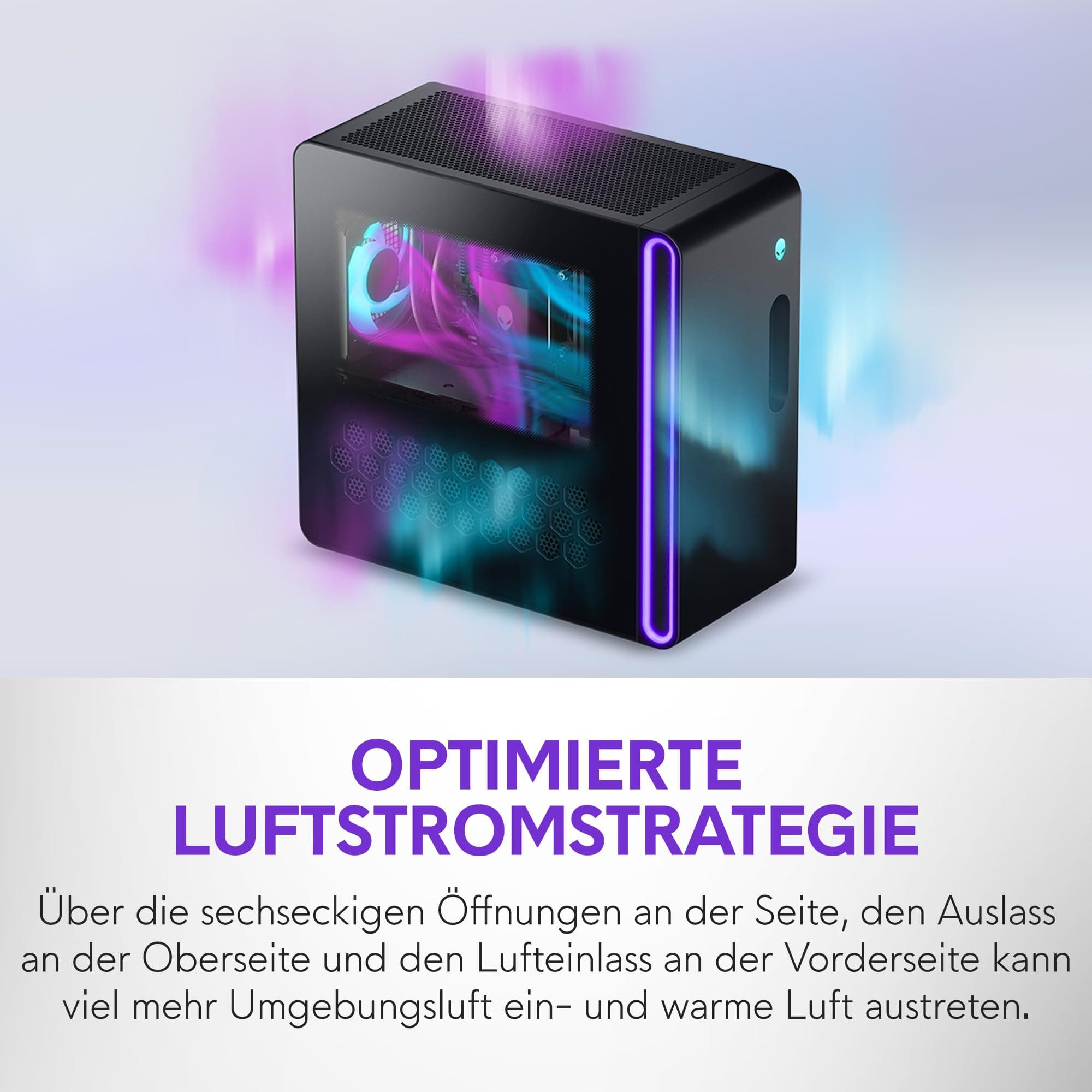 Alienware Aurora Gaming-PC ACT1250 – Intel Core Ultra 7 265KF Series 2, Nvidia GeForce RTX 5070, 32 GB DDR5, 1 TB SSD, Flüssigkühlung, 1000W Netzteil, Windows 11 Home, Seitenscheibe – Schwarz Basalt Intel Core Ultra 7 265KF 32 GB 1 TB NVIDIA RTX 5070 Bild 6