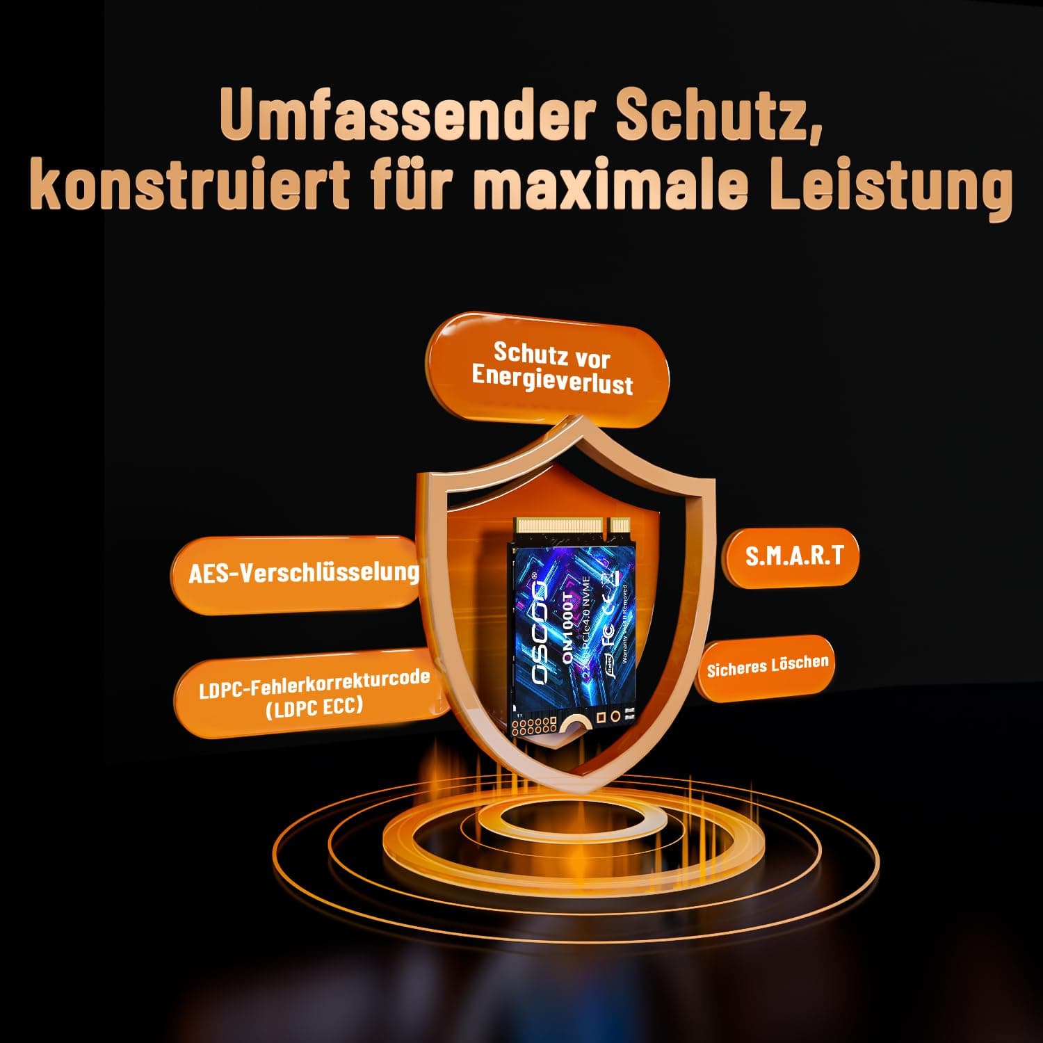 512GB NVMe M.2 2230 SSD Bis zu 5200MB/s Lesen & 4000MB/s Schreiben PCIe Gen4x4 Interne Festplatte 3D NAND Kompaktes Hochgesch windigkeits Speicher für Laptops, Mini-PCs Bild 8