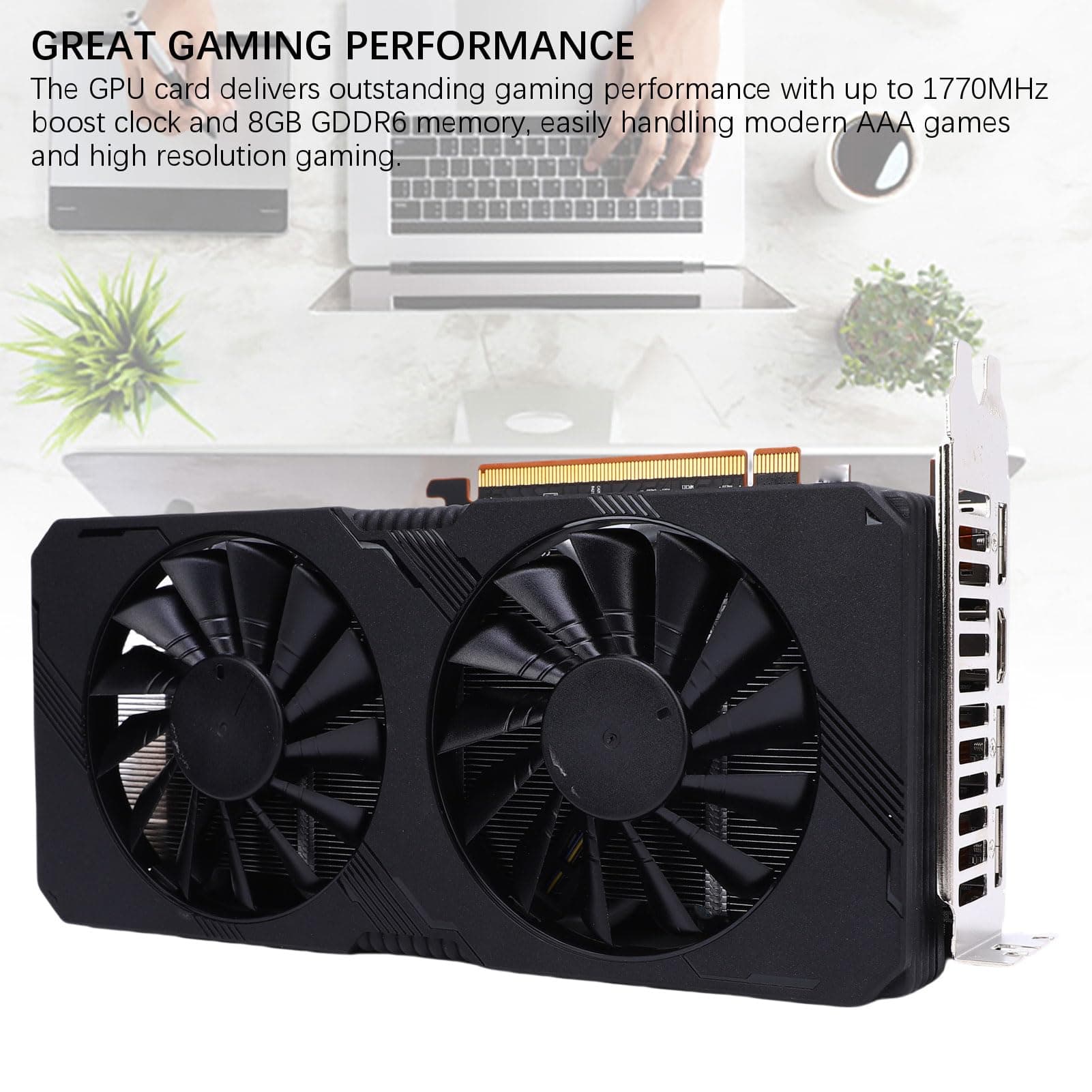 Grafikkarte, Herausragende Spieleleistung mit 8 GB Speicher, 1770 MHz Boost -Uhr, Advanced Cooling Solution, DirectX 12 Support Bild 7
