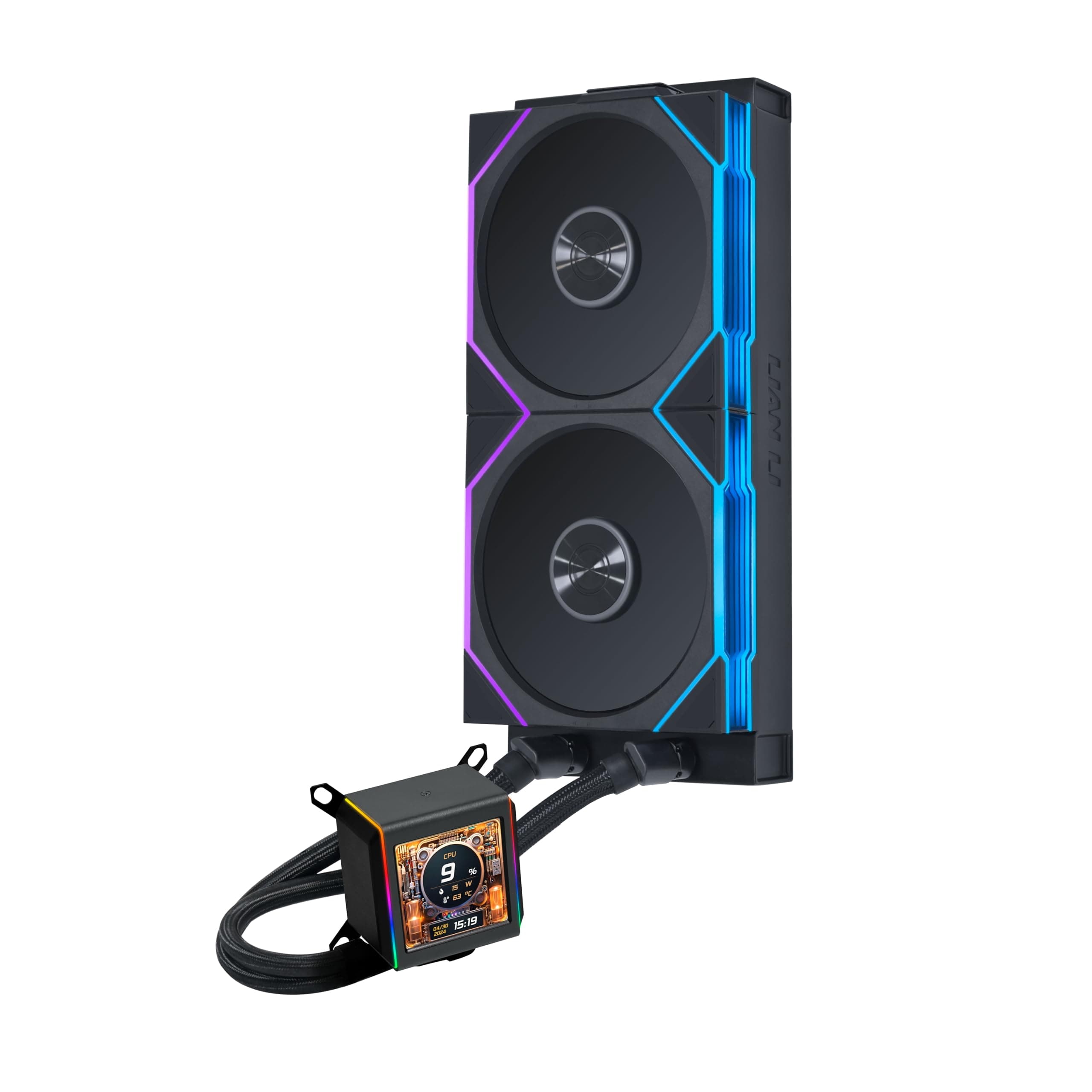 Lian Li Galahad II LCD 280 TL Wireless AiO Wasserkühlung Schwarz – CPU-Kühler mit 280 mm Radiator, LCD Display und TL Wireless ARGB Lüftern Bild 5