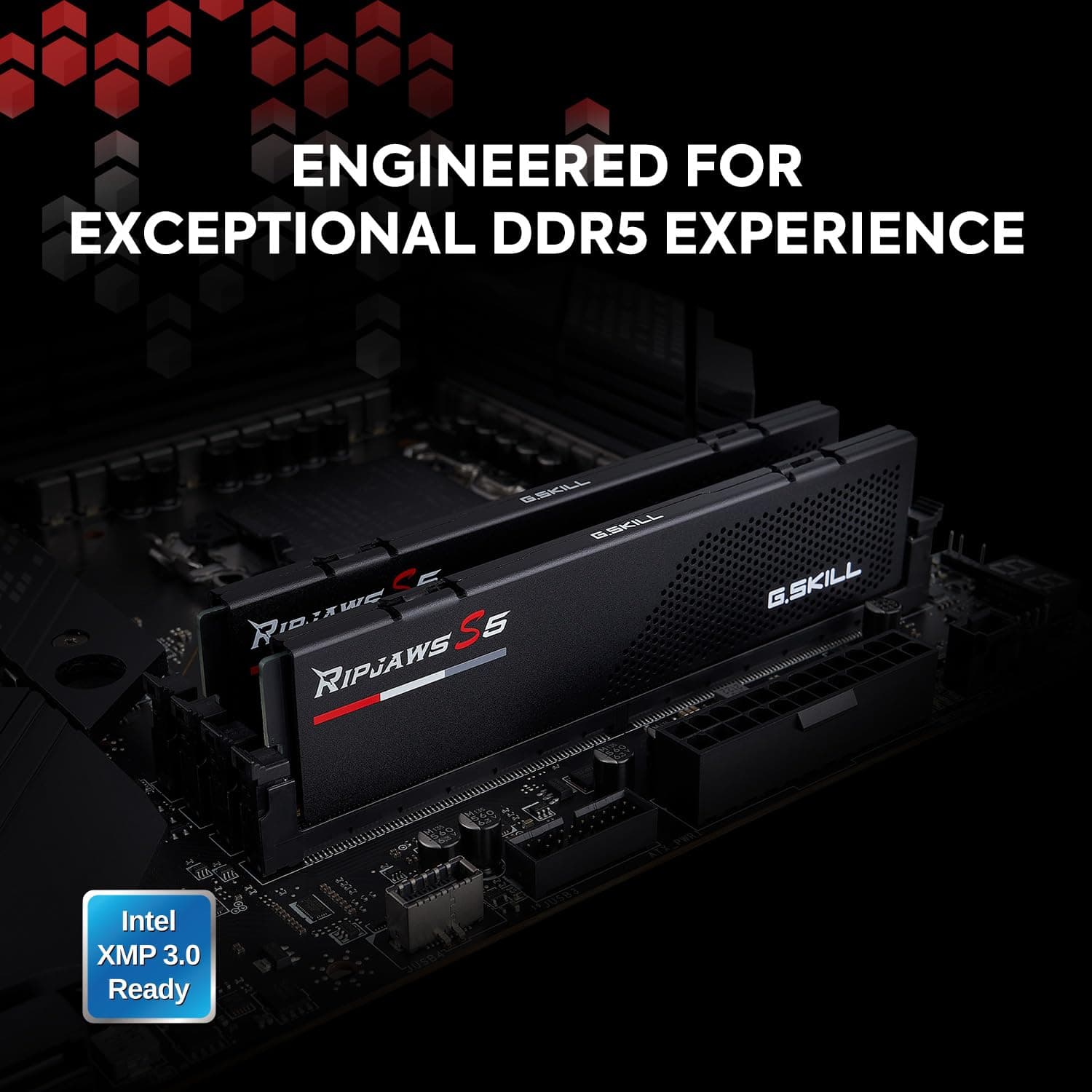 G.SKILL Ripjaws F5-6000J3040F16GA2-RS5K S5 Serie DDR5 RAM (Intel XMP 3.0) 32 GB (2 x 16 GB) 6000 MT/s CL30-40-40-96 1,35 V Desktop-Computerspeicher U-DIMM Mattschwarz 32GB (2x16GB) DDR5-6000 30-40-40-96 Mattes Schwarz Bild 3