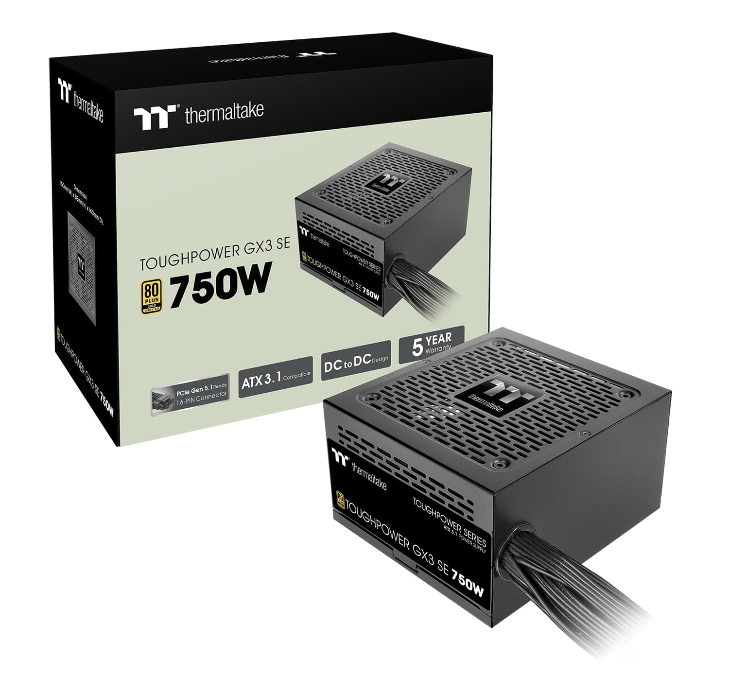 Thermaltake Toughpower GX3 SE 750W | ATX 3.0 | PCIe Gen 5 | 80 Plus Gold | Non‑Modulares Netzteil