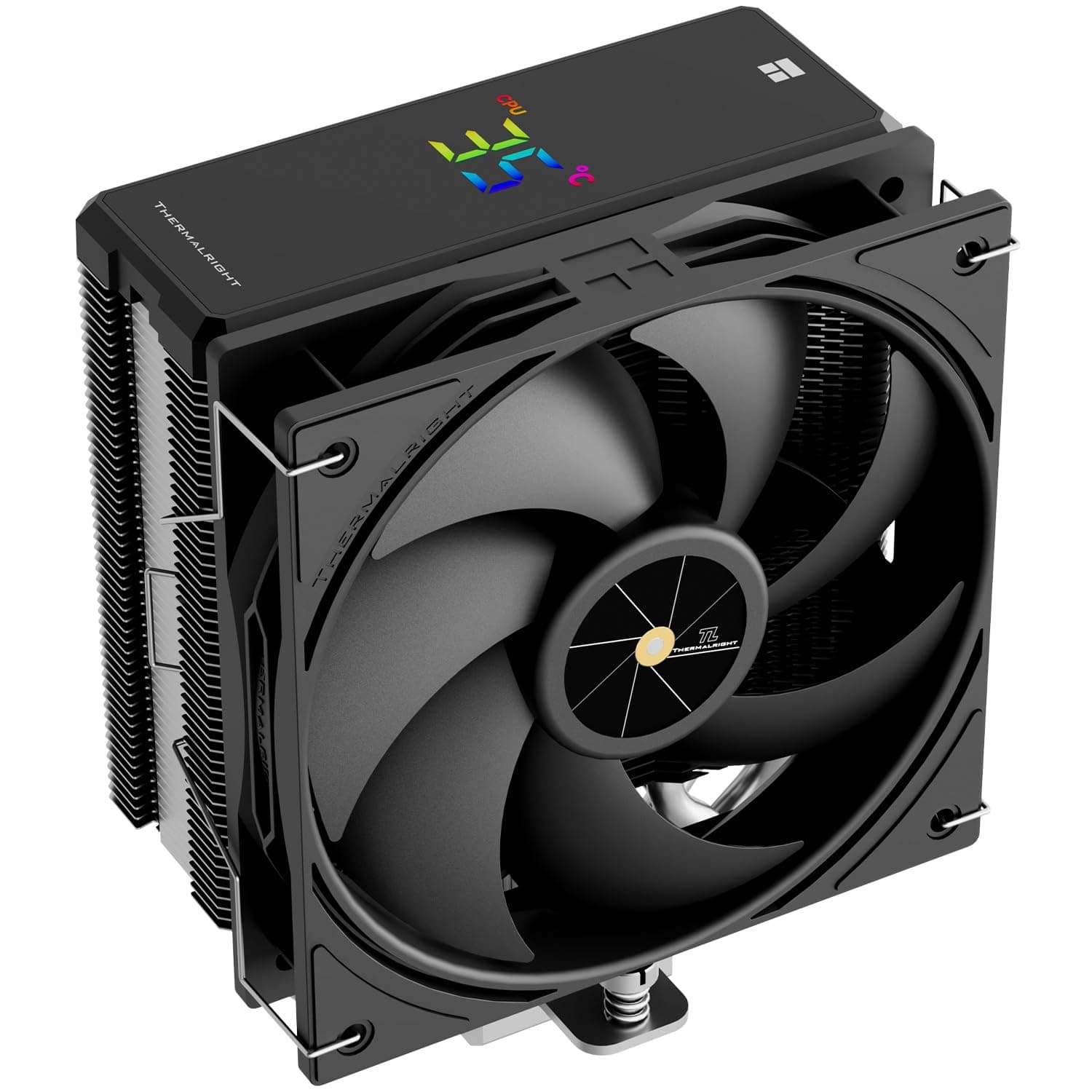 TR-Assassin X 120R Digital Black CPU Cooler Air mit 4X6mm Wärmeleitpaste, digitalem Display-Oberteil, PWM-Lüfter-Wärmekörper-Prozessorkühler, 151mm hoch AX120R D BLACK