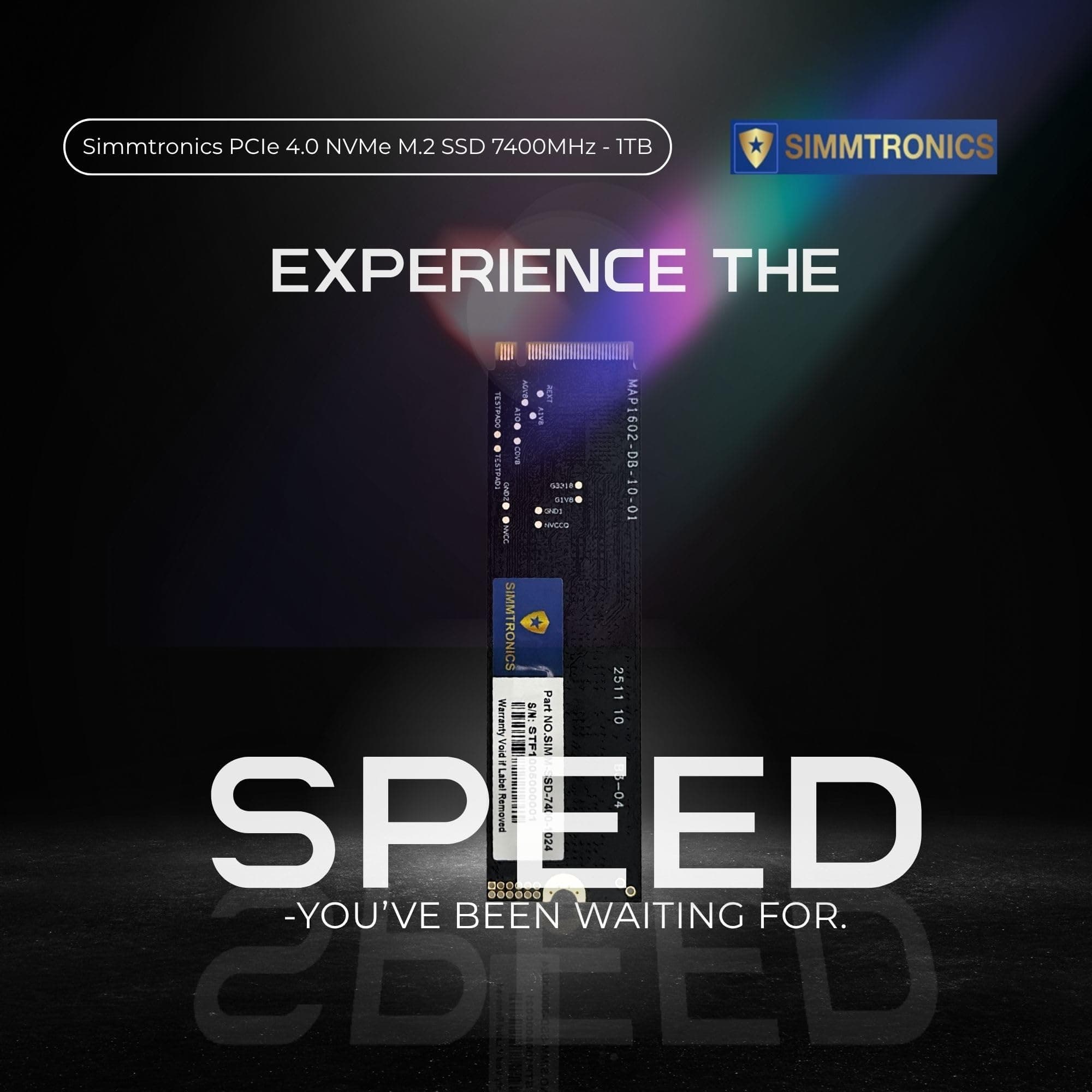 Simmtronics 1 TB PCIe 4.0 NVMe M.2 SSD, bis zu 7400 MB/s Lesen, 6000 MB/s Schreiben, DRAM-Cache und 3D-TLC NAND, hohe Ausdauer 800 TBW, kompatibel mit Desktop-, Laptop- und Konsolen Bild 3