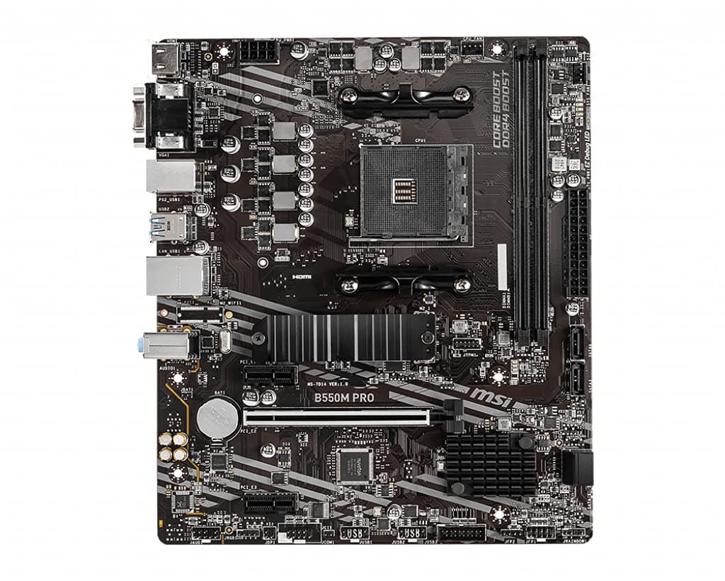 MSI A550M PRO (M-ATX, AMD, 2 PCI-E, 1 PCI-Ex16, M.2 Port, PCIe 3.0 x 4, NVMe) Bild 3