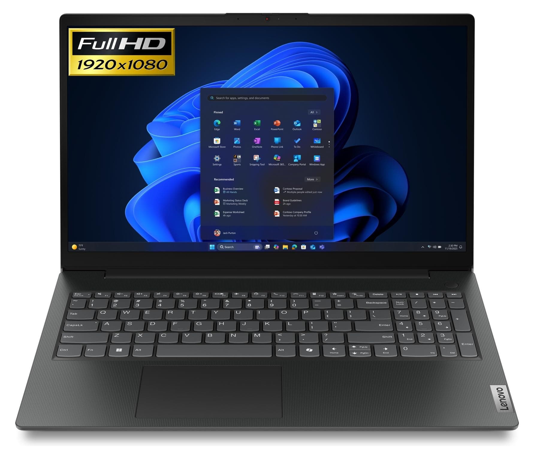 Lenovo V15 G6 Notebook 15,6" Intel Quad N150 @3,6GHz 8GB DDR5 256GB Festplatte FHD Windows 11 Laptop //Notebooktasche