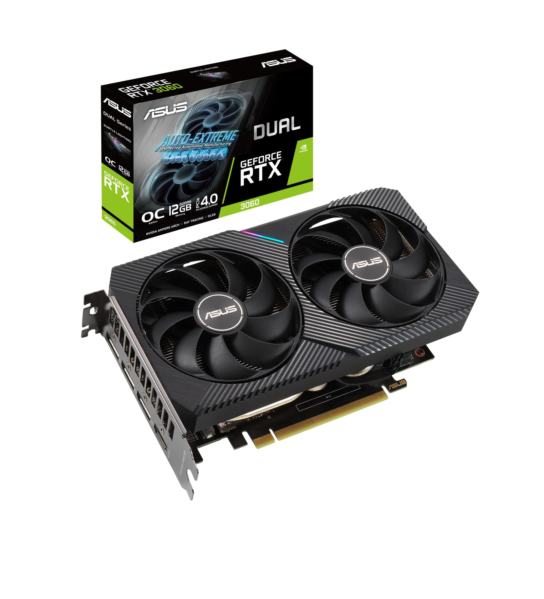 ASUS GeForce Dual RTX 3060 12GB V2 OC Edition Gaming Grafikkarte (GDDR6 Speicher, PCIe 4.0, 1x HDMI 2.1, 3X DisplayPort 1.4a, DUAL-RTX3060-O12G-V2) Bild 2